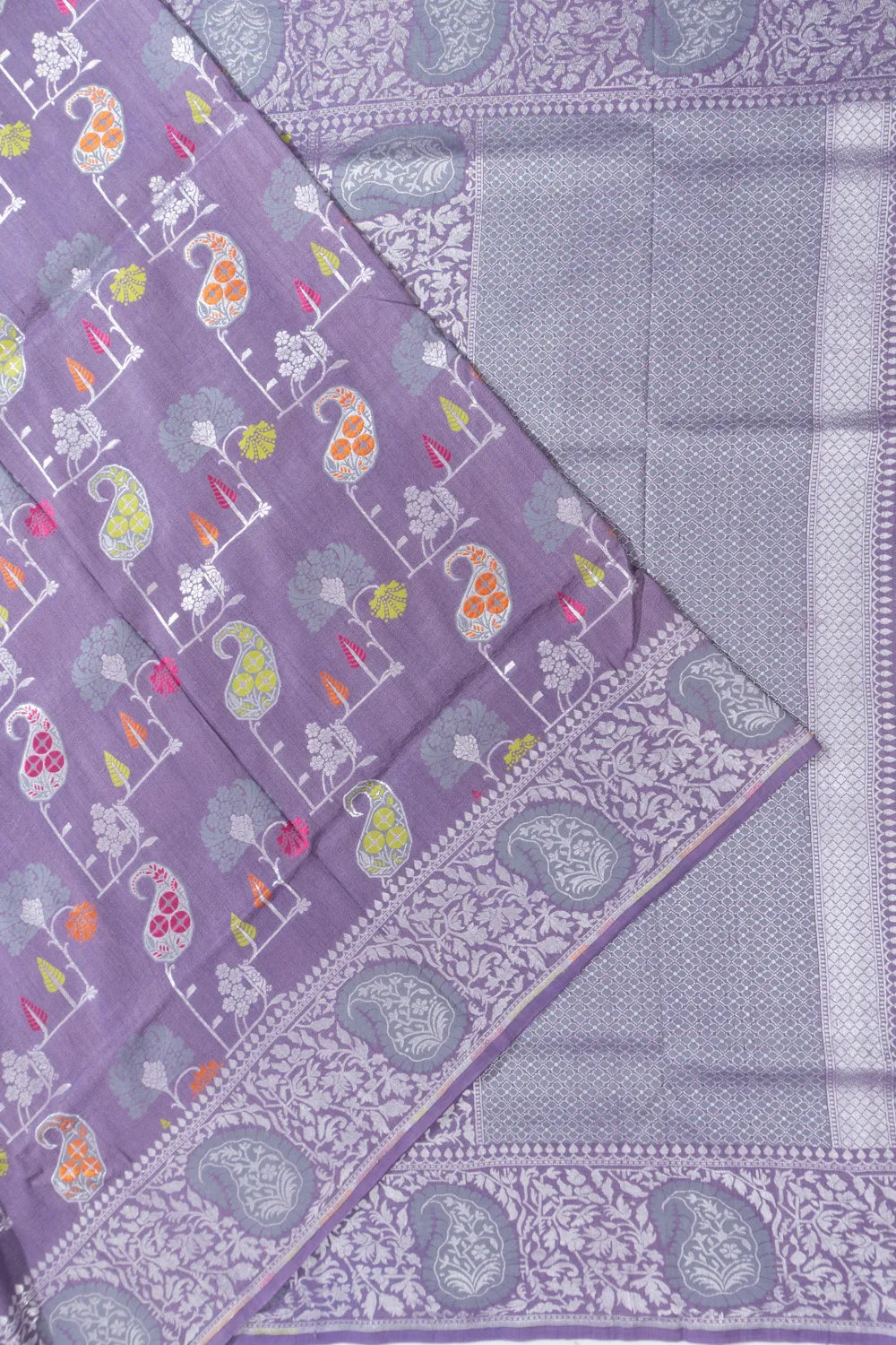 Banarasi Tussar Georgette Jaal Lavender Saree