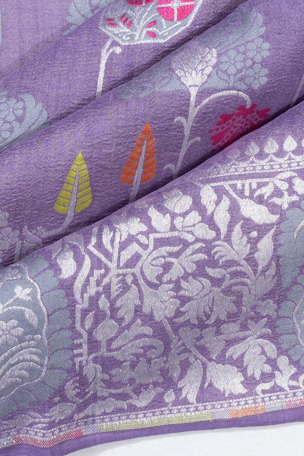 Banarasi Tussar Georgette Jaal Lavender Saree