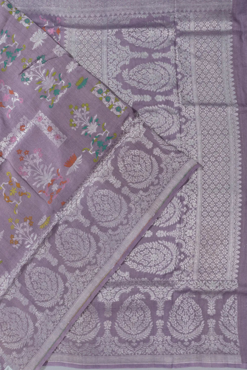 Banarasi Tussar Georgette Brocade Lavender Saree