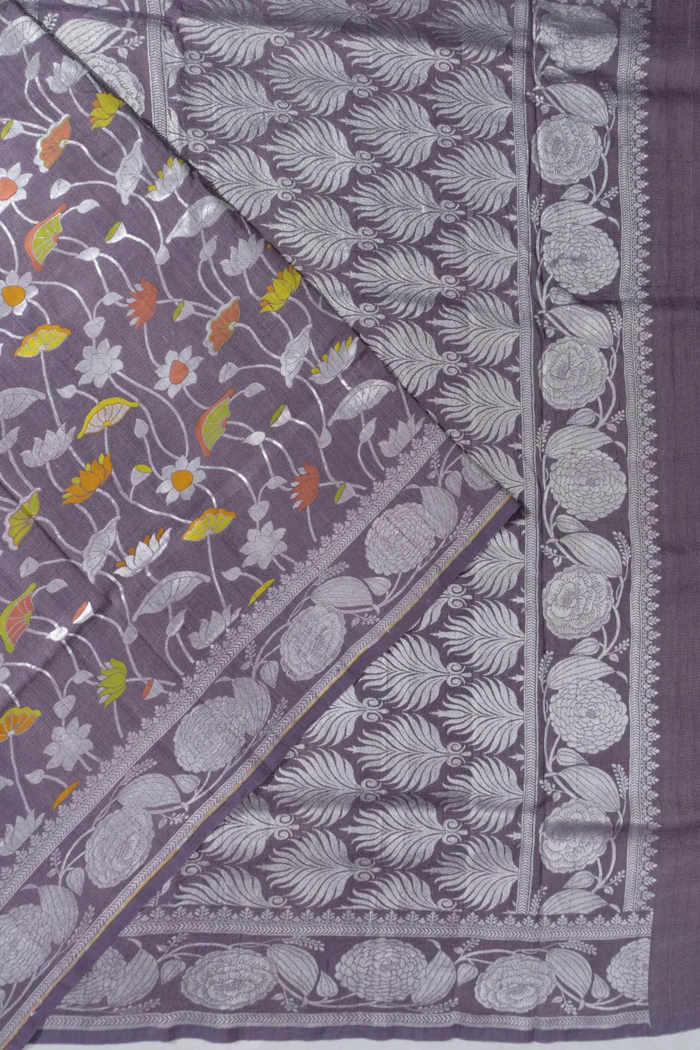 Banarasi Tussar Georgette Jaal Lilac Saree