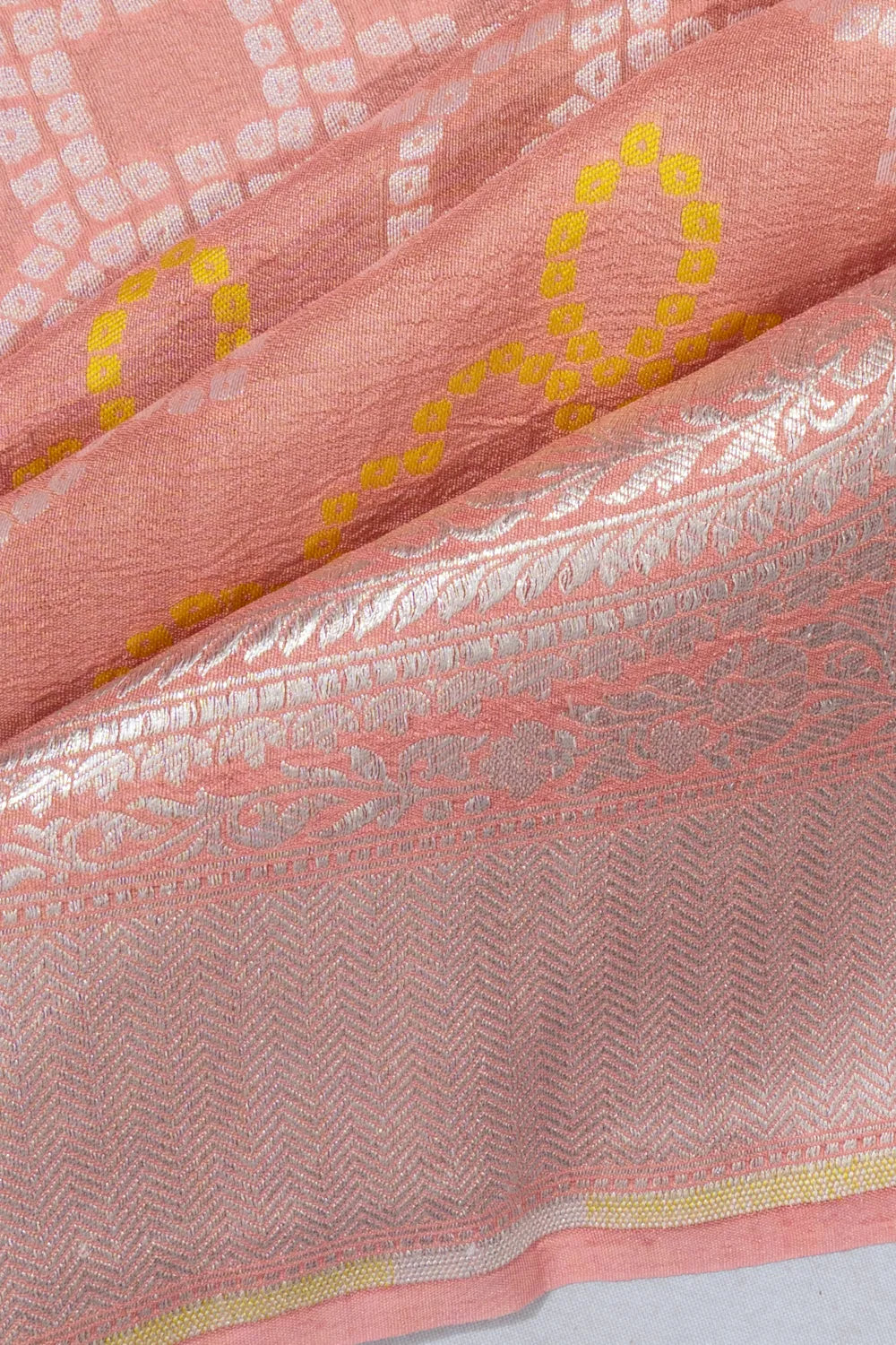 Banarasi Tussar Georgette Brocade Pastel Orange Saree