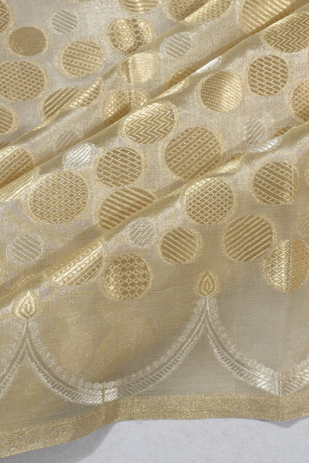 Banarasi Kora Organza Brocade Gold Saree