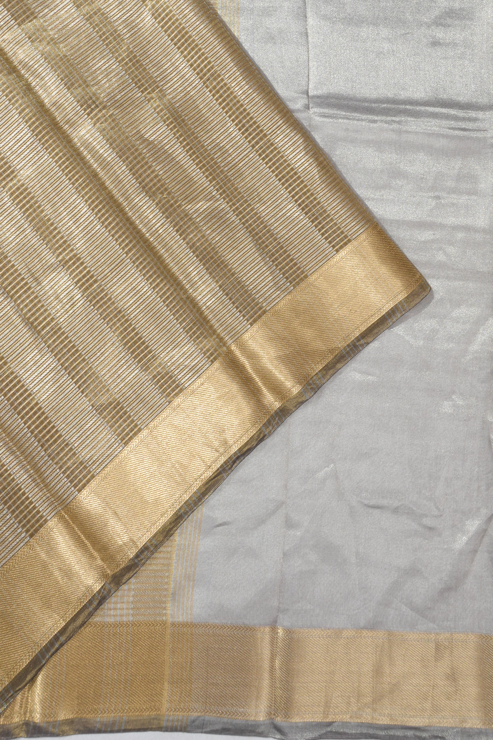 Banarasi Kora Organza Geometrical Brocade Gold Saree