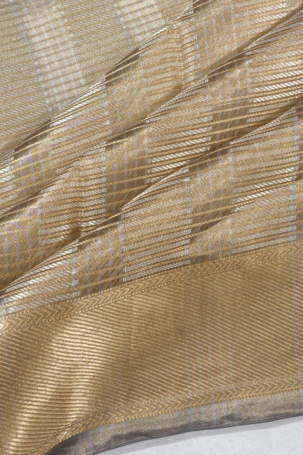 Banarasi Kora Organza Geometrical Brocade Gold Saree