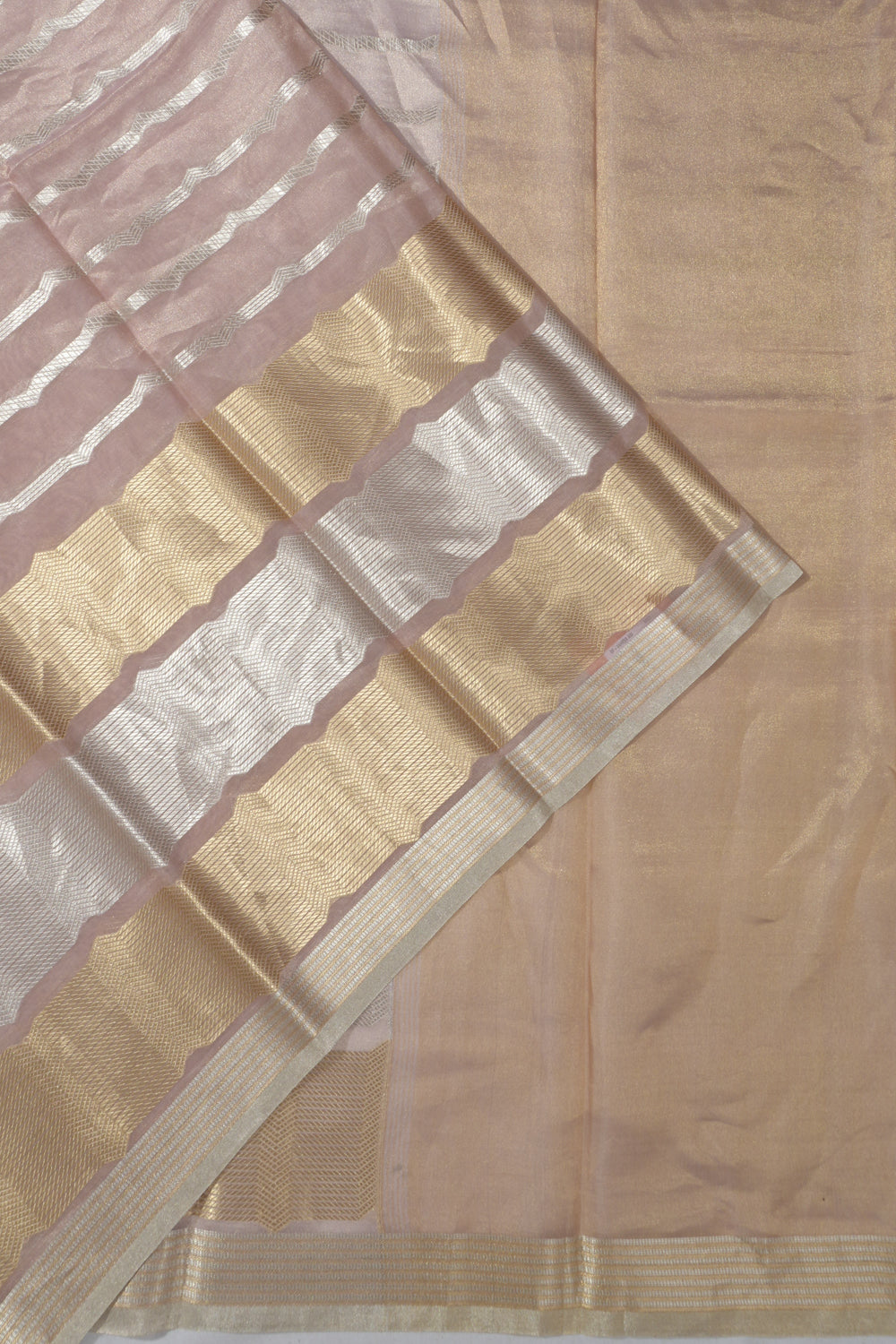 Banarasi Kora Organza Tissue Lilac Saree