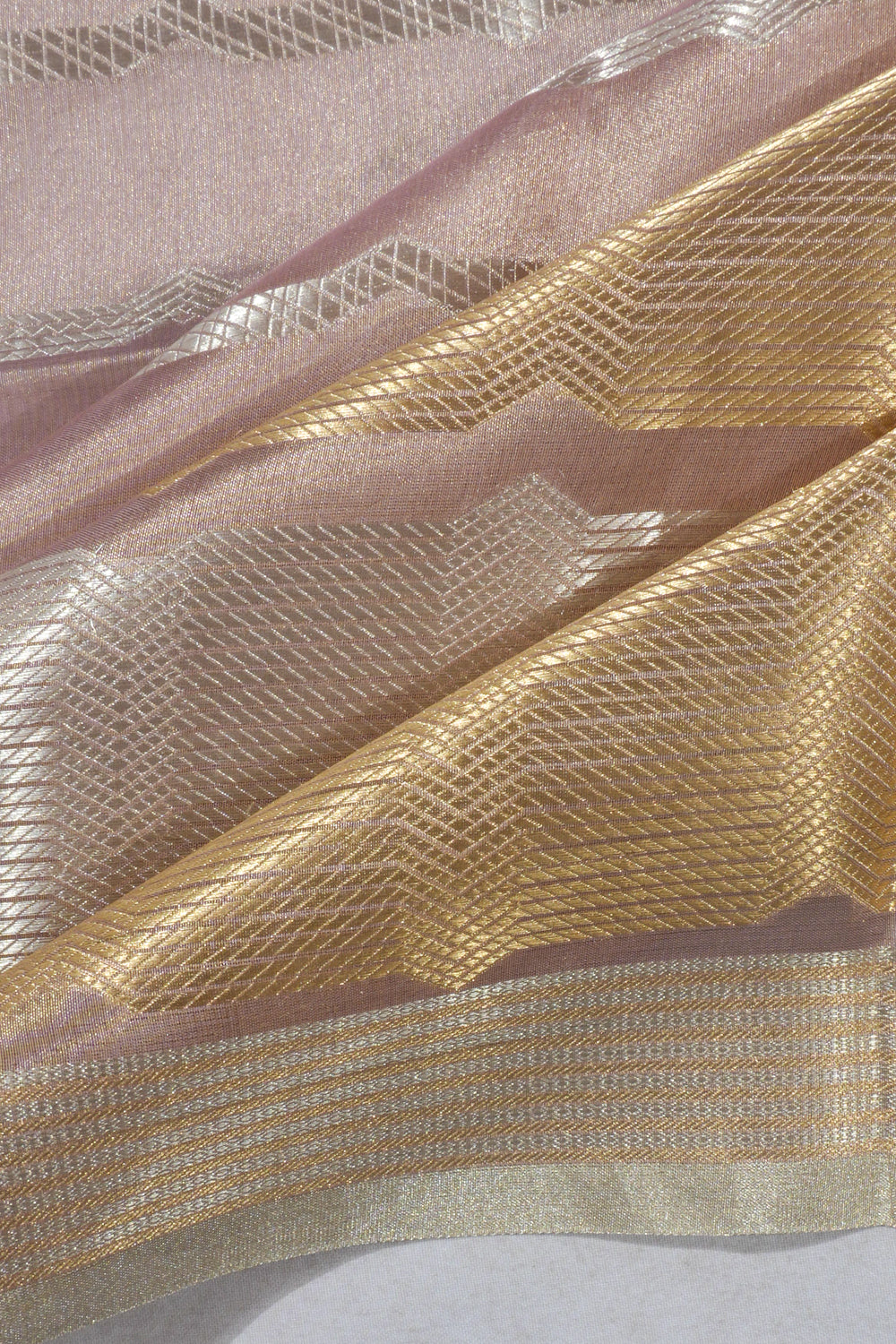Banarasi Kora Organza Tissue Lilac Saree