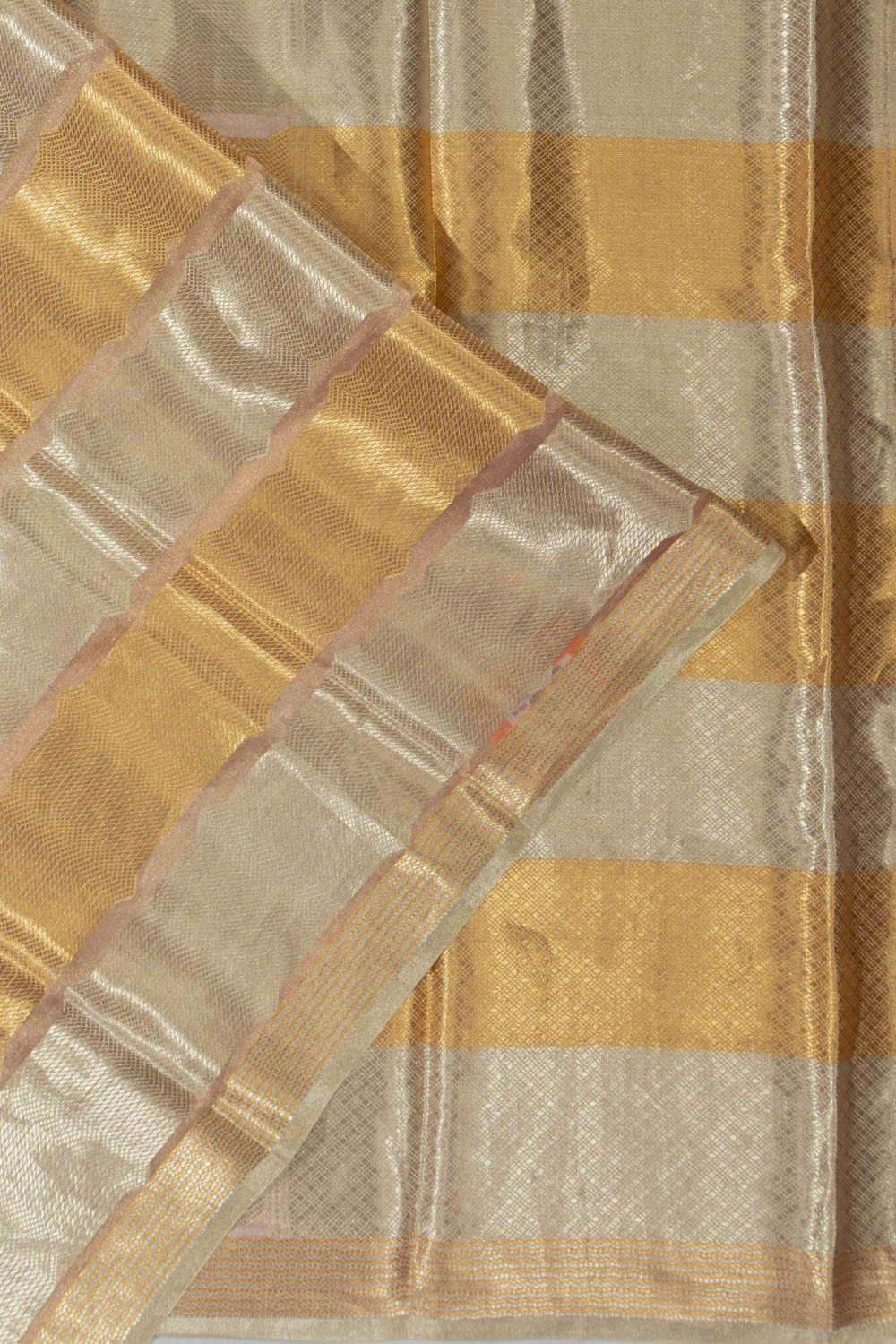 Banarasi Kora Organza Tissue Brocade Pink Saree