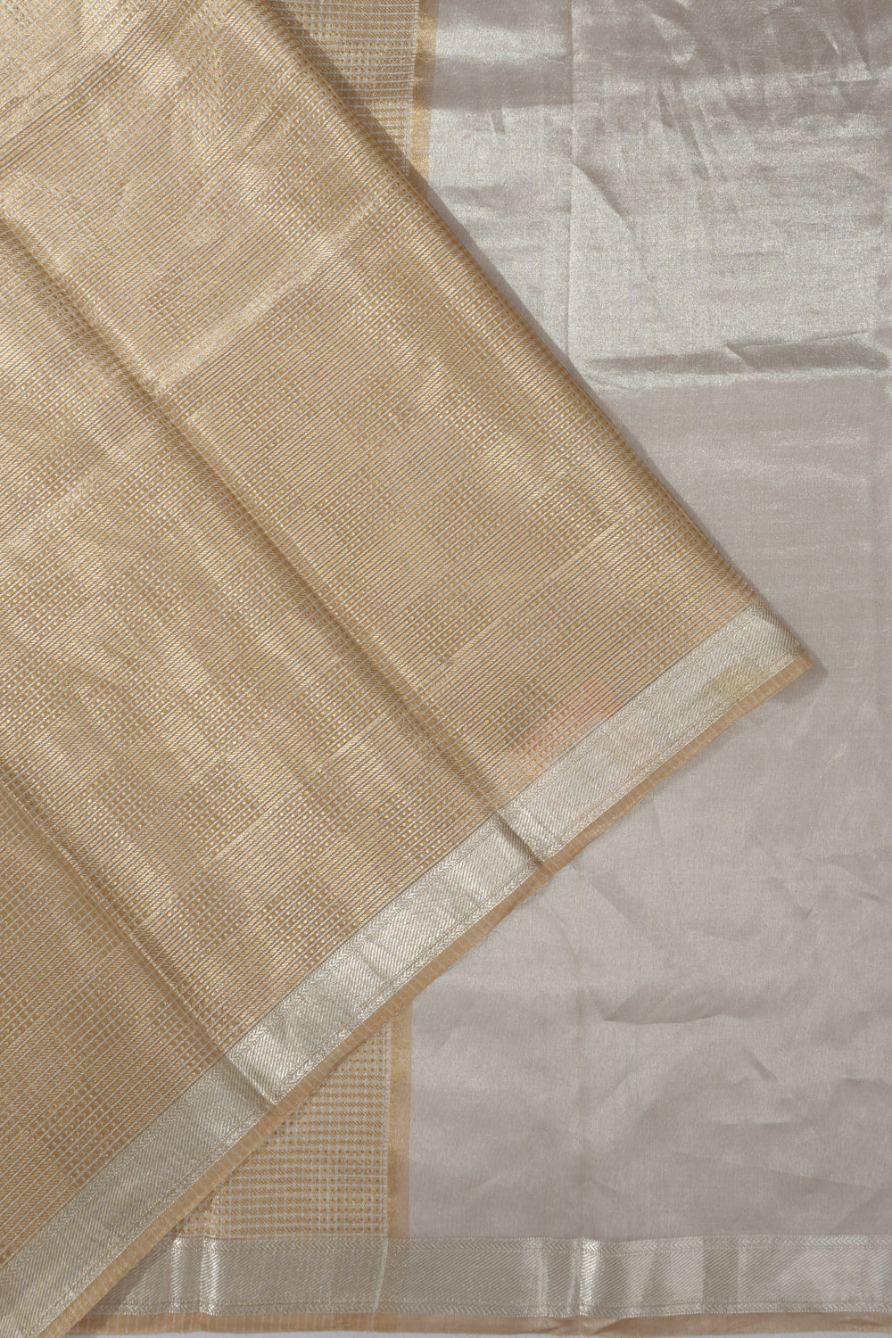 Banarasi Kora Organza Geometrical Brocade Gold Saree