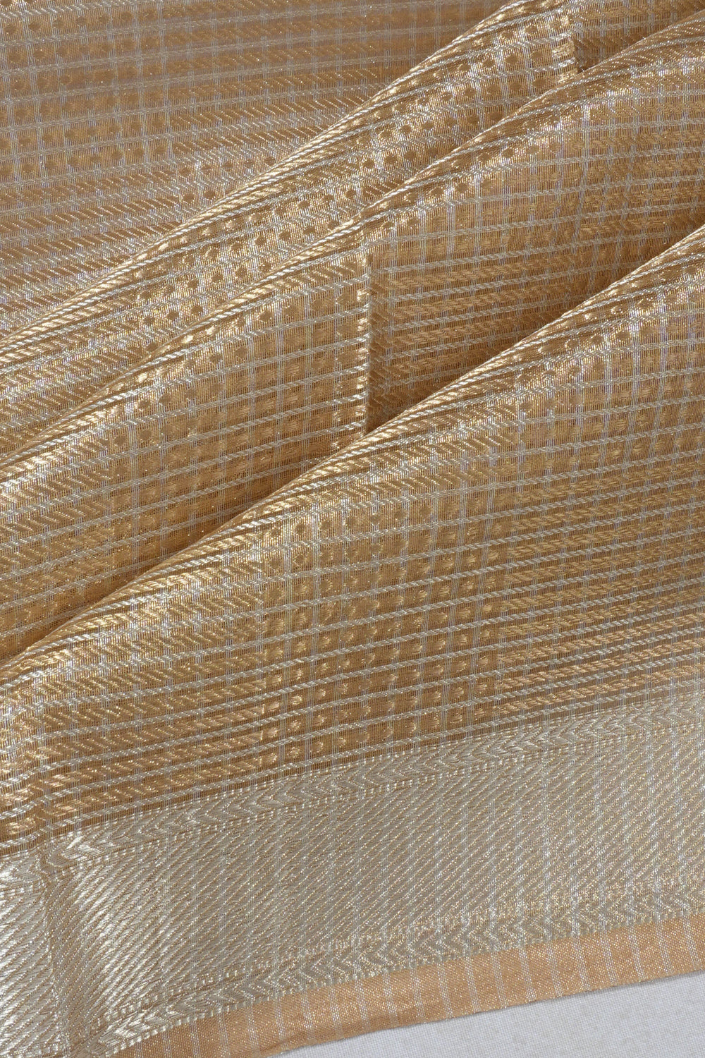 Banarasi Kora Organza Geometrical Brocade Gold Saree