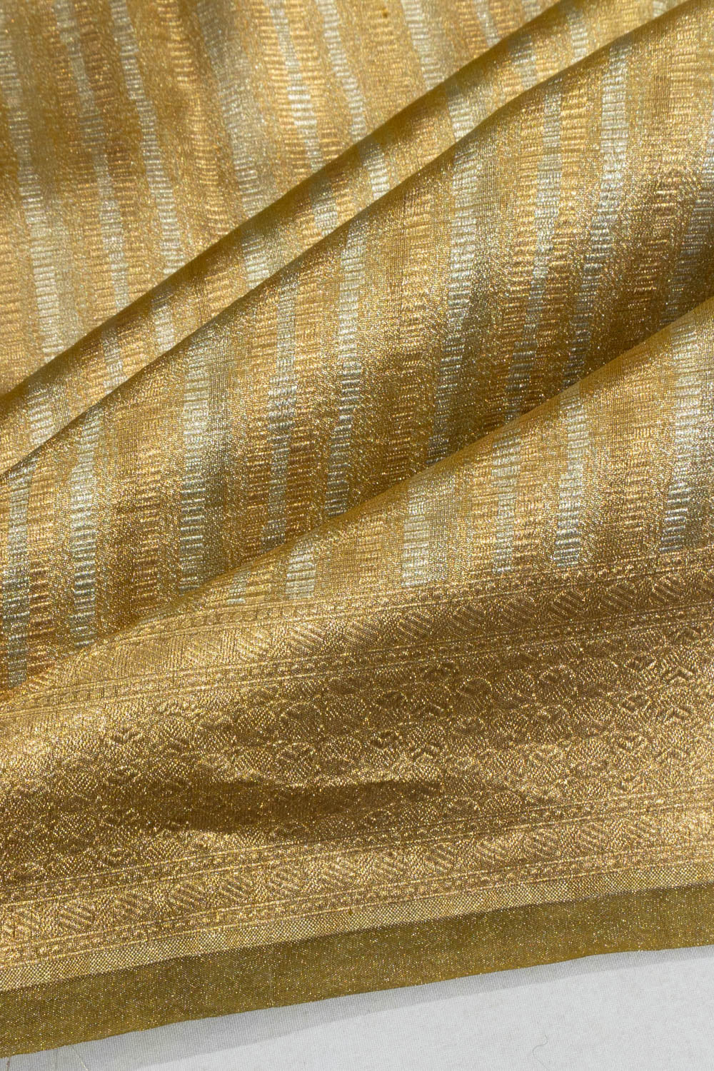Banarasi Kora Organza Tissue Brocade Cream Saree