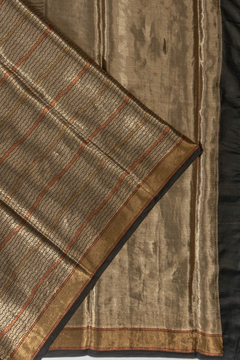 Banarasi Kora Organza Tissue Brocade Black Saree