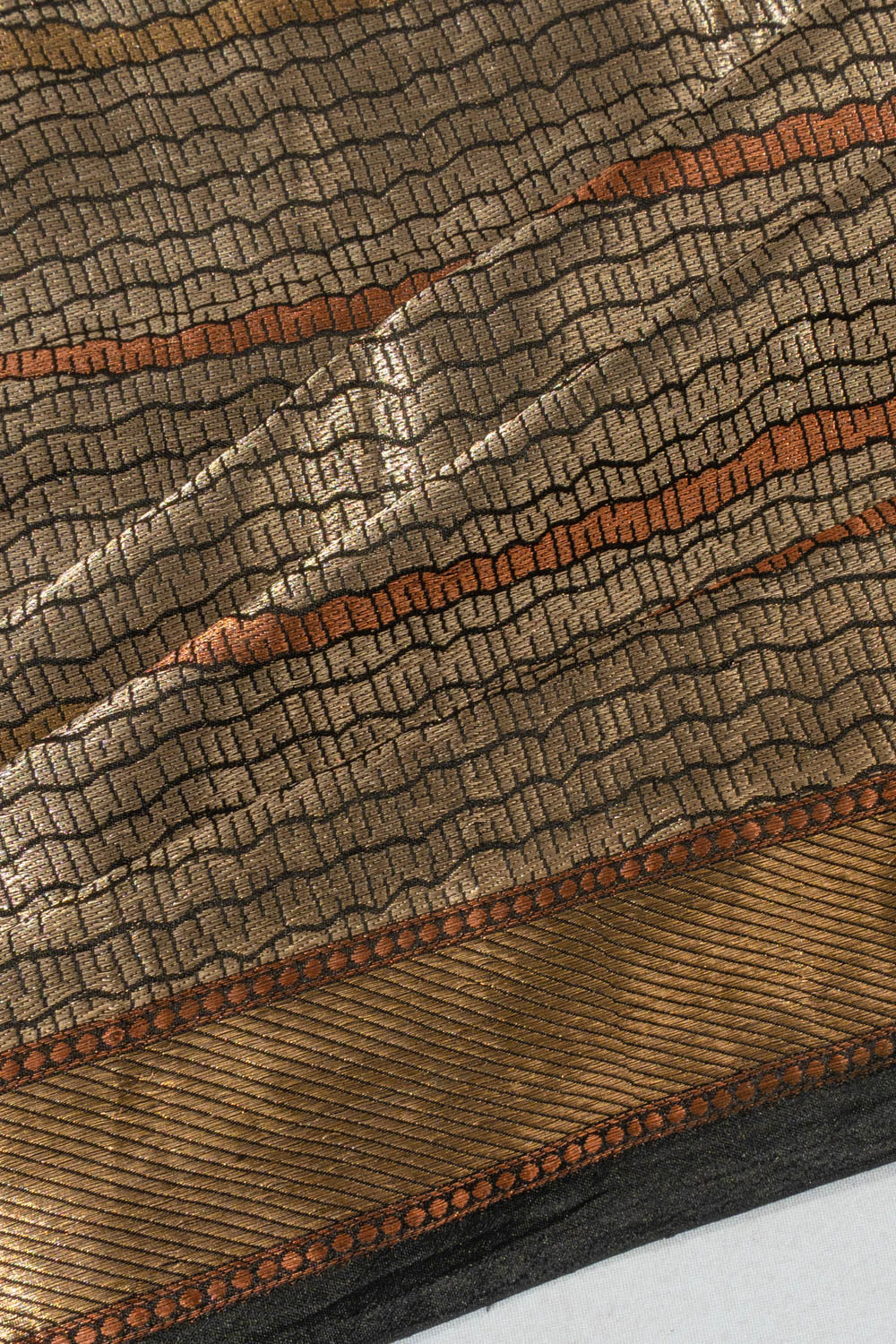 Banarasi Kora Organza Tissue Brocade Black Saree