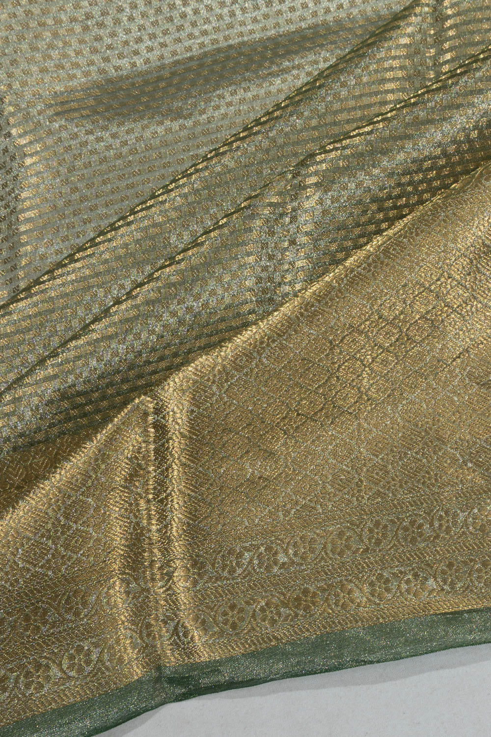 Banarasi Kora Organza Tissue Brocade Green Saree