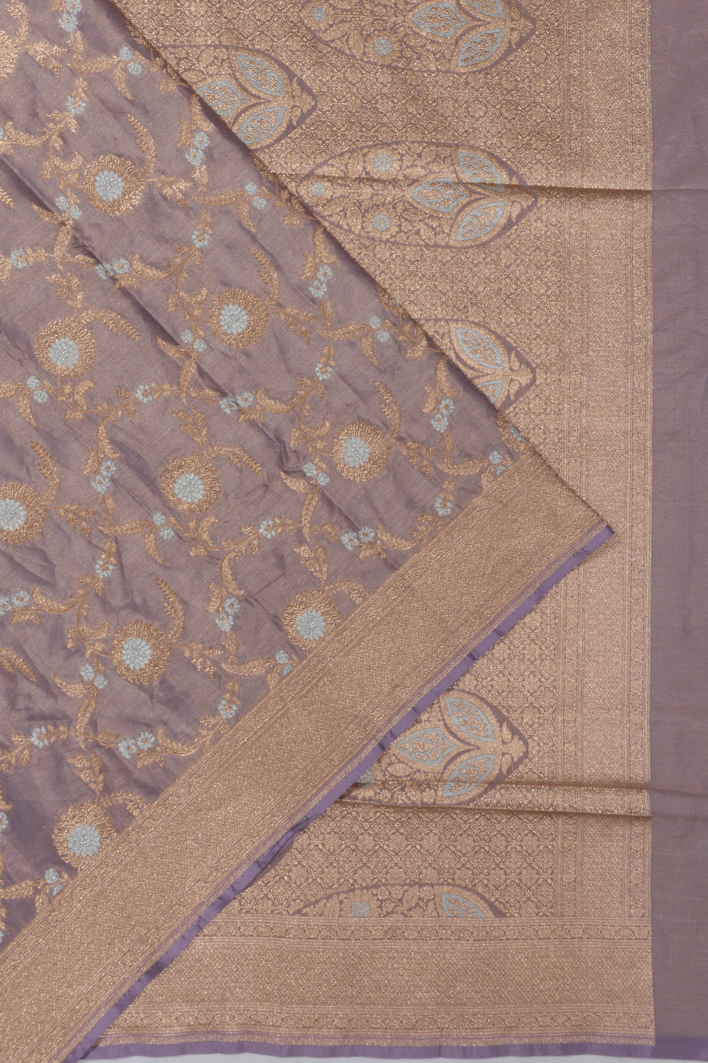 Banarasi Silk Tissue Brocade Lilac Saree
