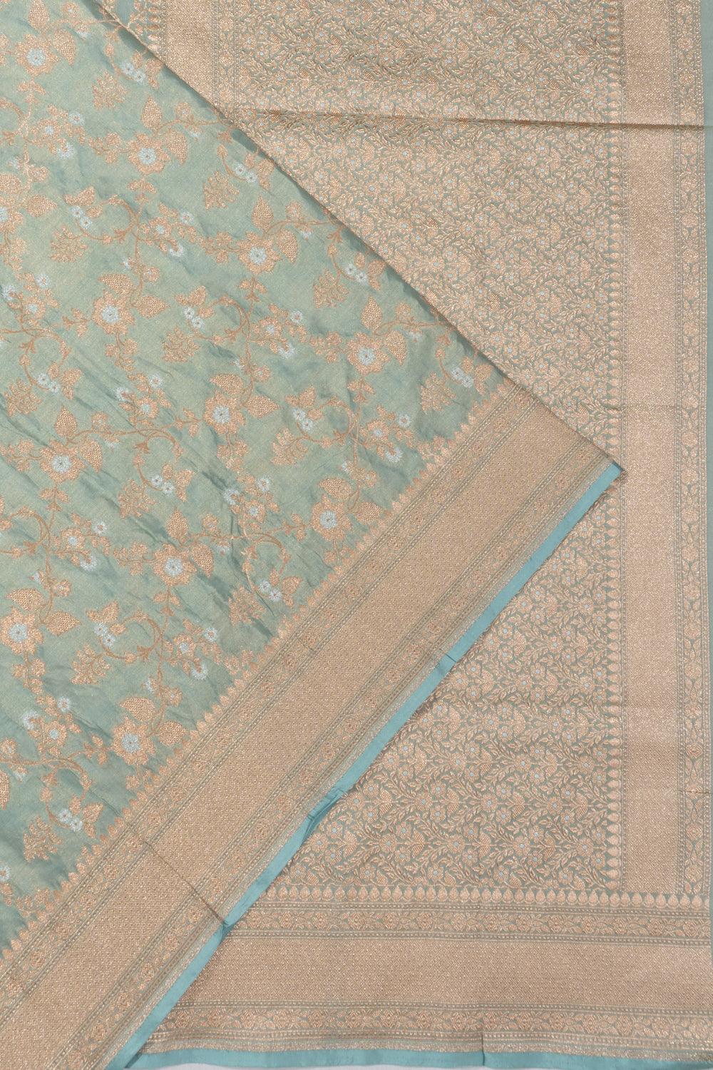 Banarasi Silk Tissue Brocade Pastel Green Saree
