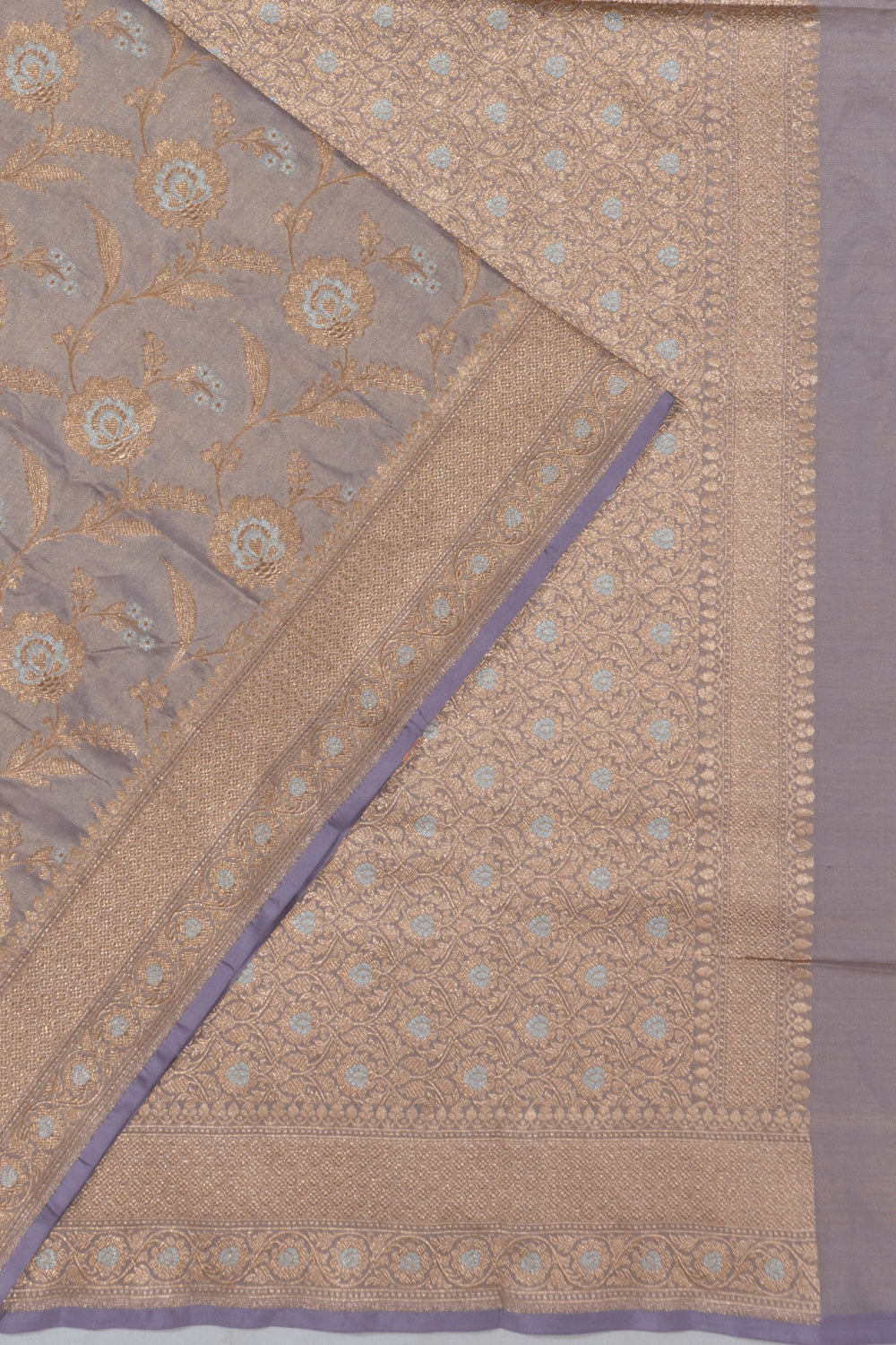 Banarasi Silk Tissue Jaal Lavender Saree