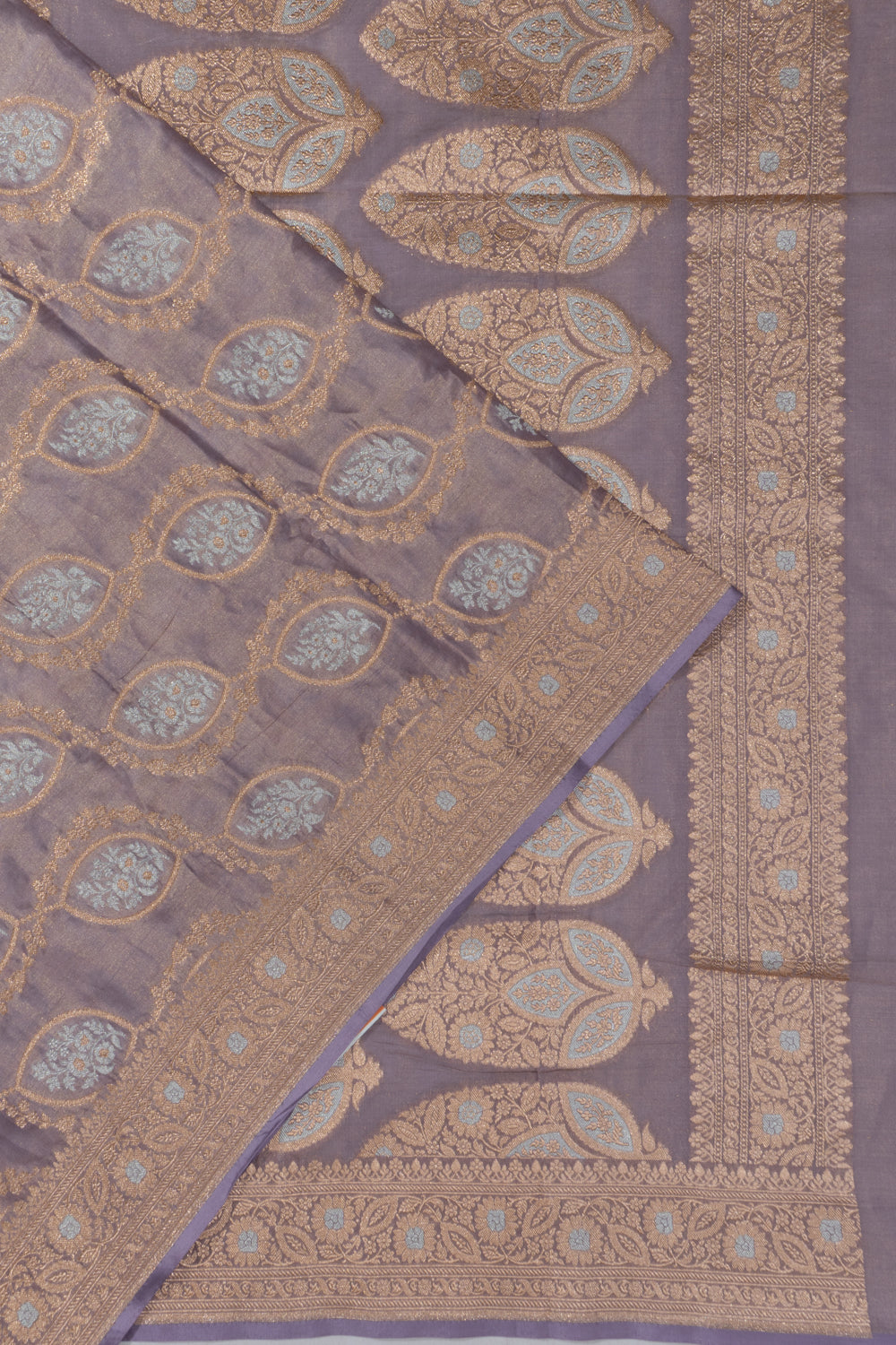 Banarasi Silk Tissue Brocade Lilac Saree