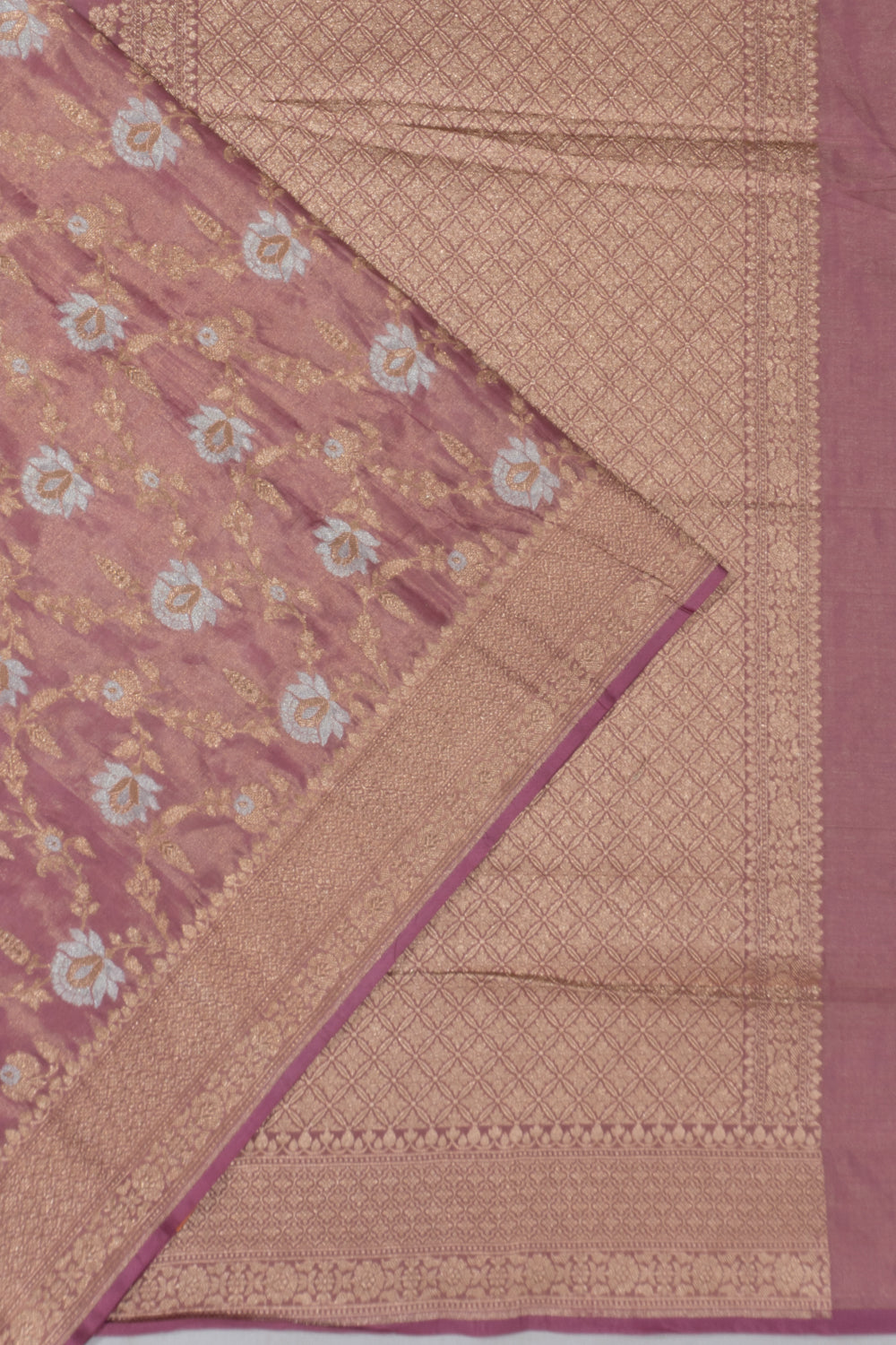 Banarasi Silk Tissue Jaal Pink Saree