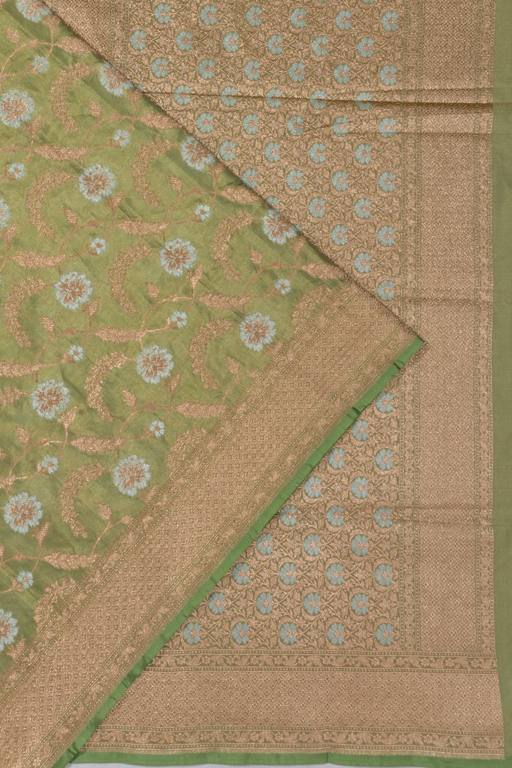 Banarasi Silk Tissue Pastel Green Saree