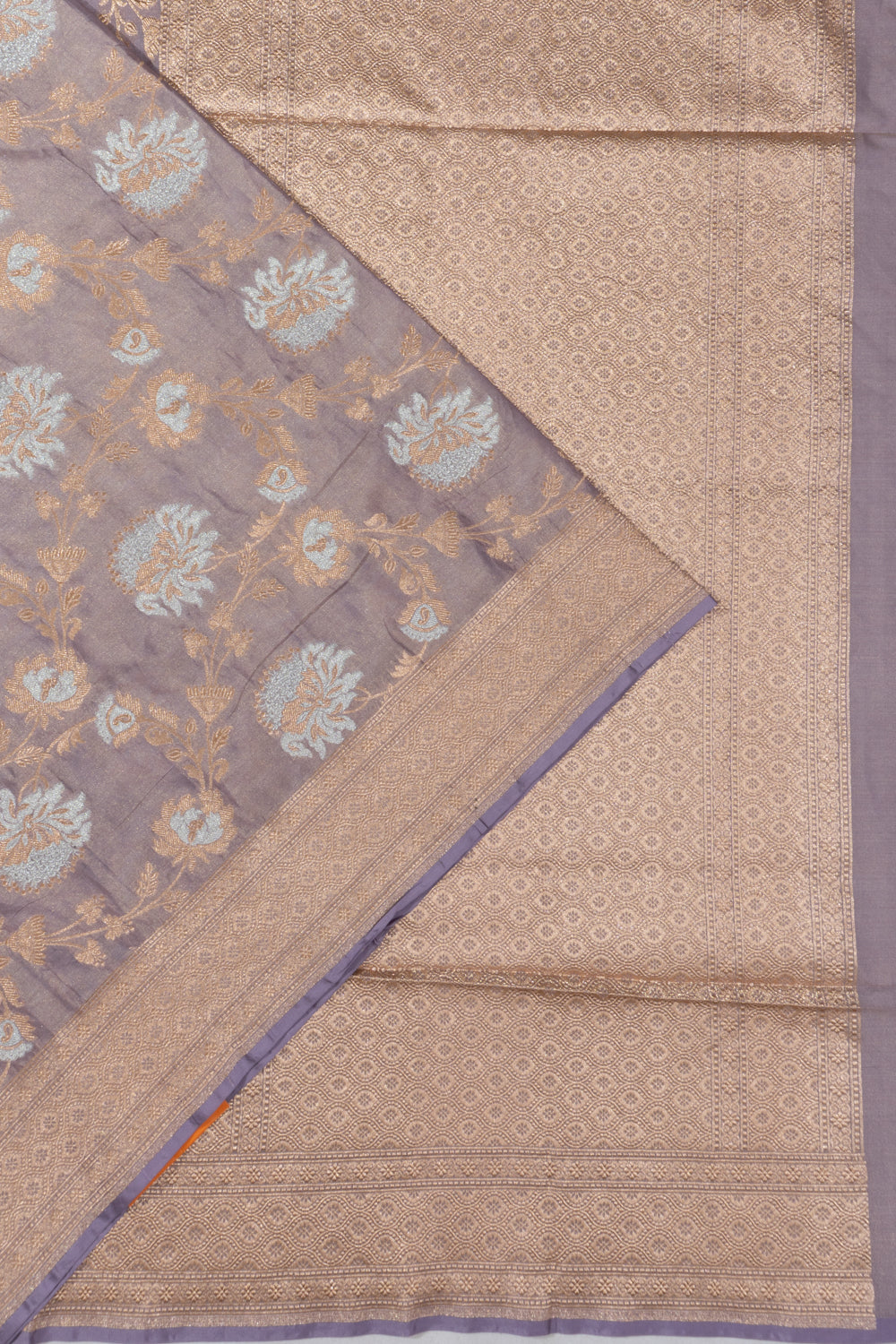 Banarasi Silk Tissue Jaal Lavender Saree