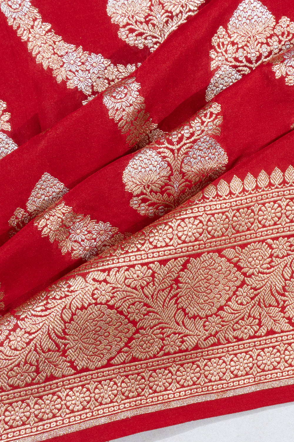 Banarasi Satin Brocade Red Saree