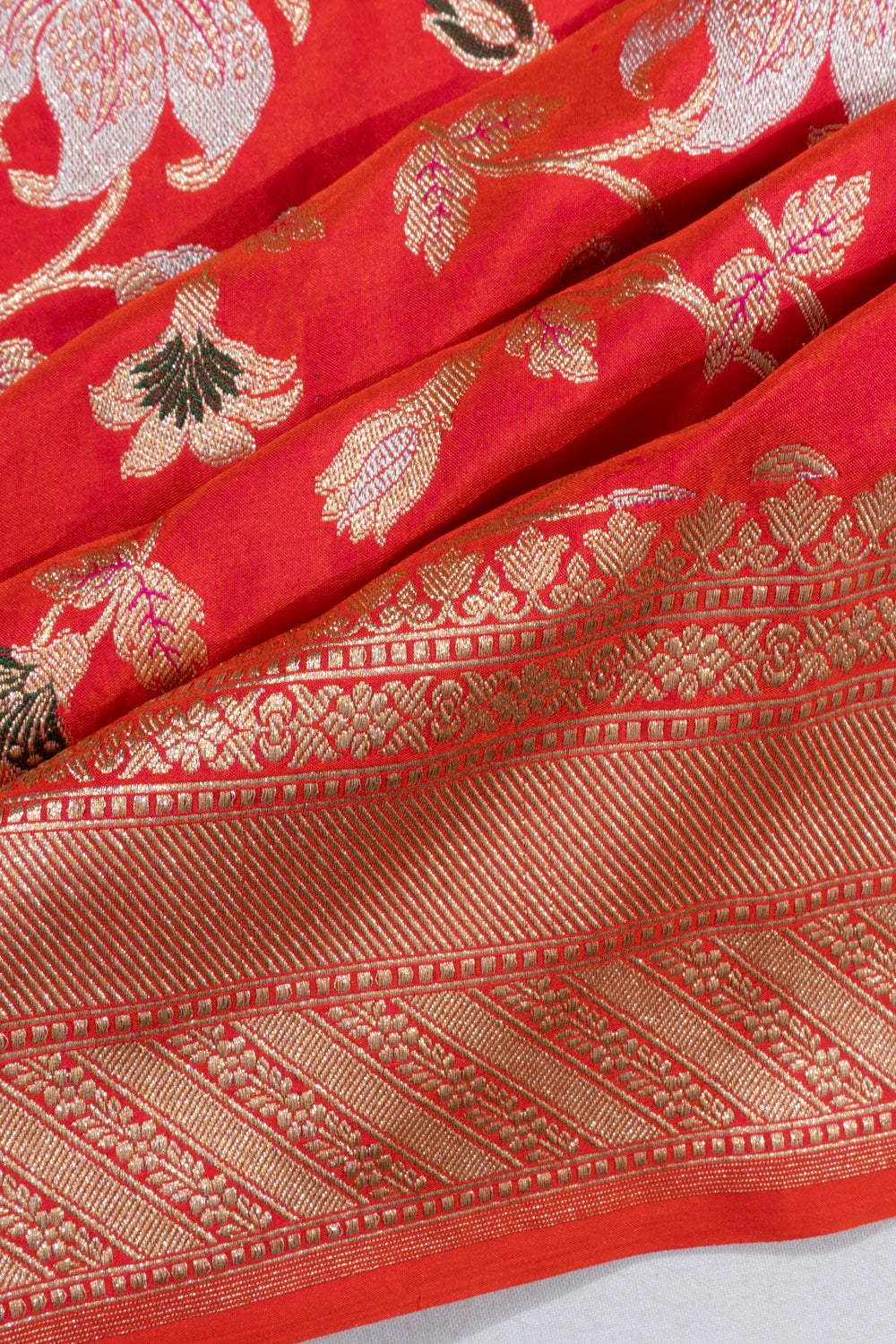 Banarasi Silk Brocade Red Saree