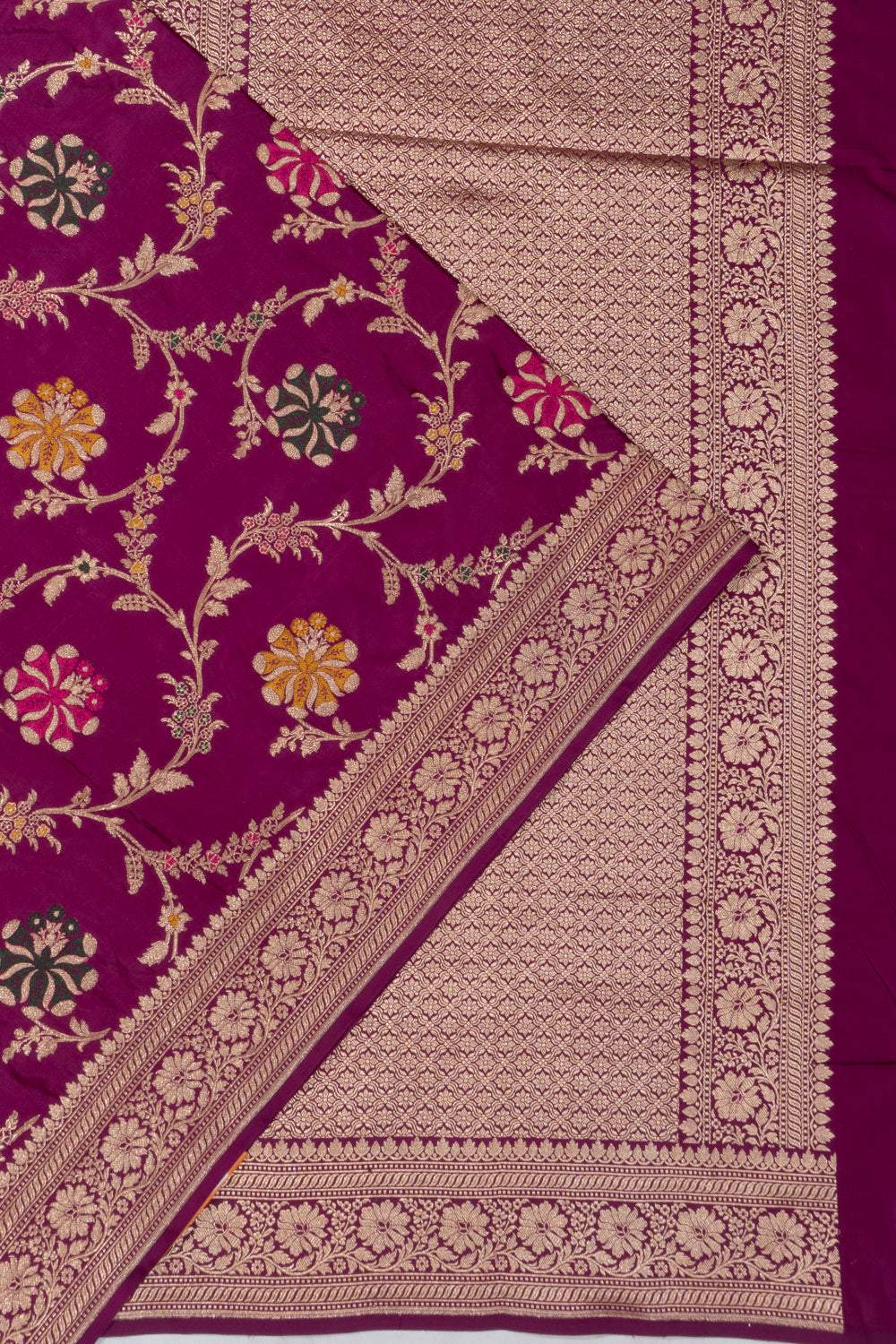 Banarasi Silk Brocade Purple Saree