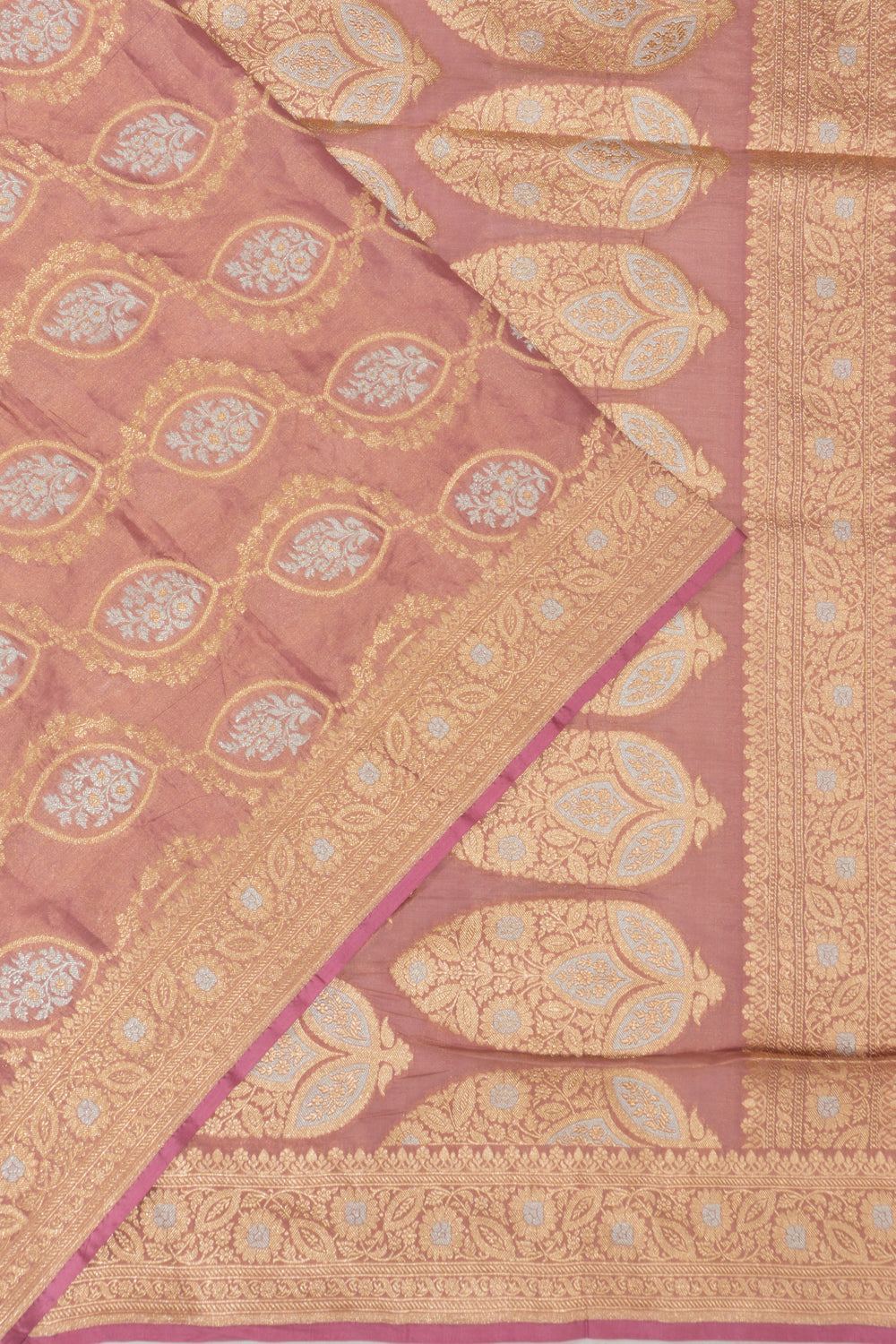 Banarasi Silk Tissue Brocade Pink Saree