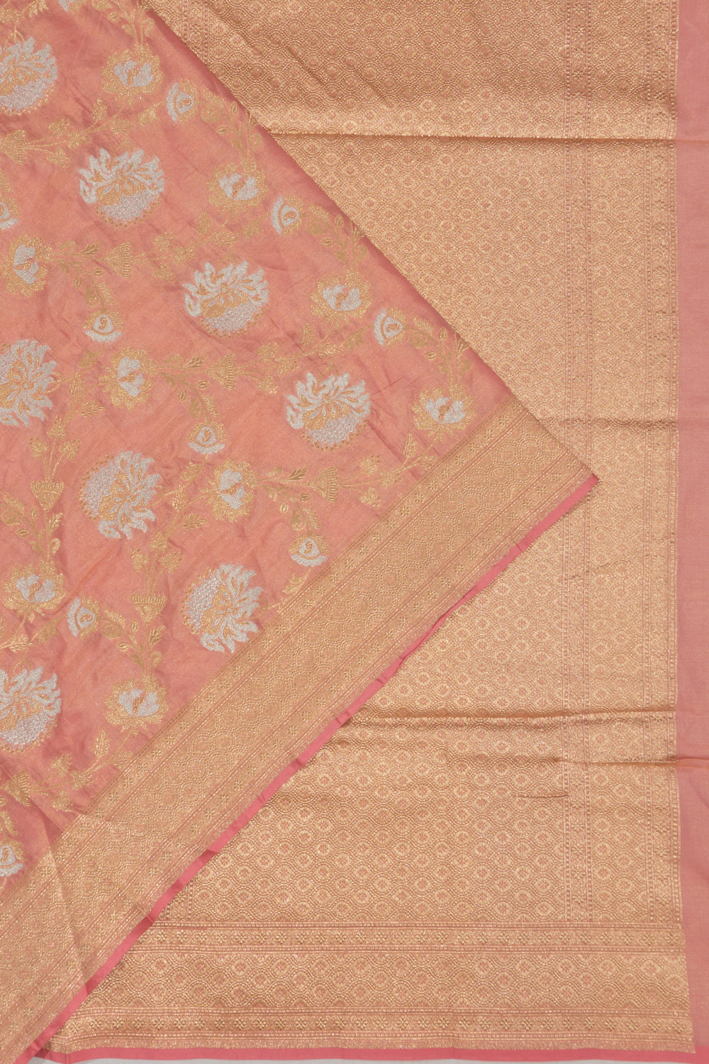 Banarasi Silk Tissue Jaal Pastel Pink Saree