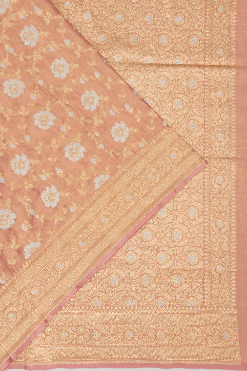 Banarasi Silk Tissue Jaal Pastel Pink Saree
