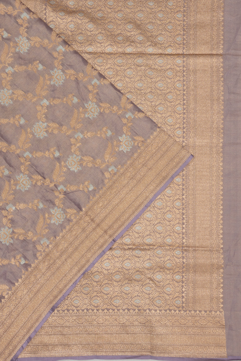 Banarasi Silk Tissue Brocade Lavender Saree