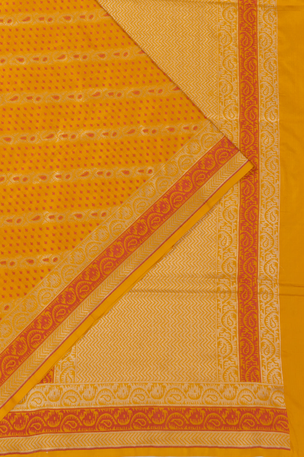 Banarasi Silk Brocade Yellow Saree