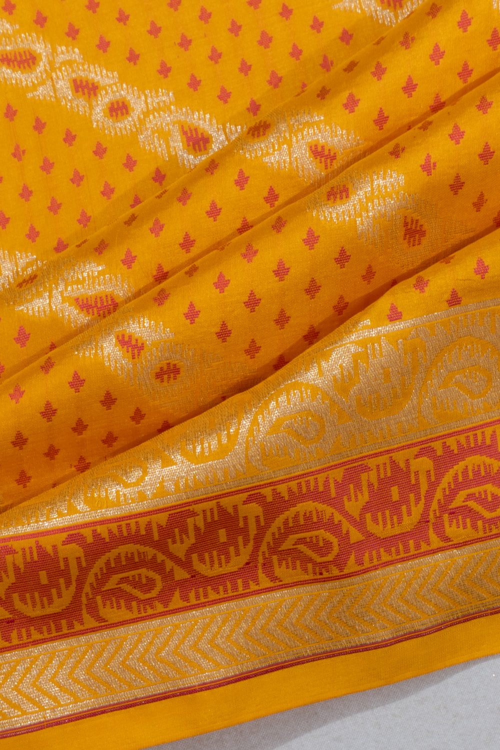 Banarasi Silk Brocade Yellow Saree