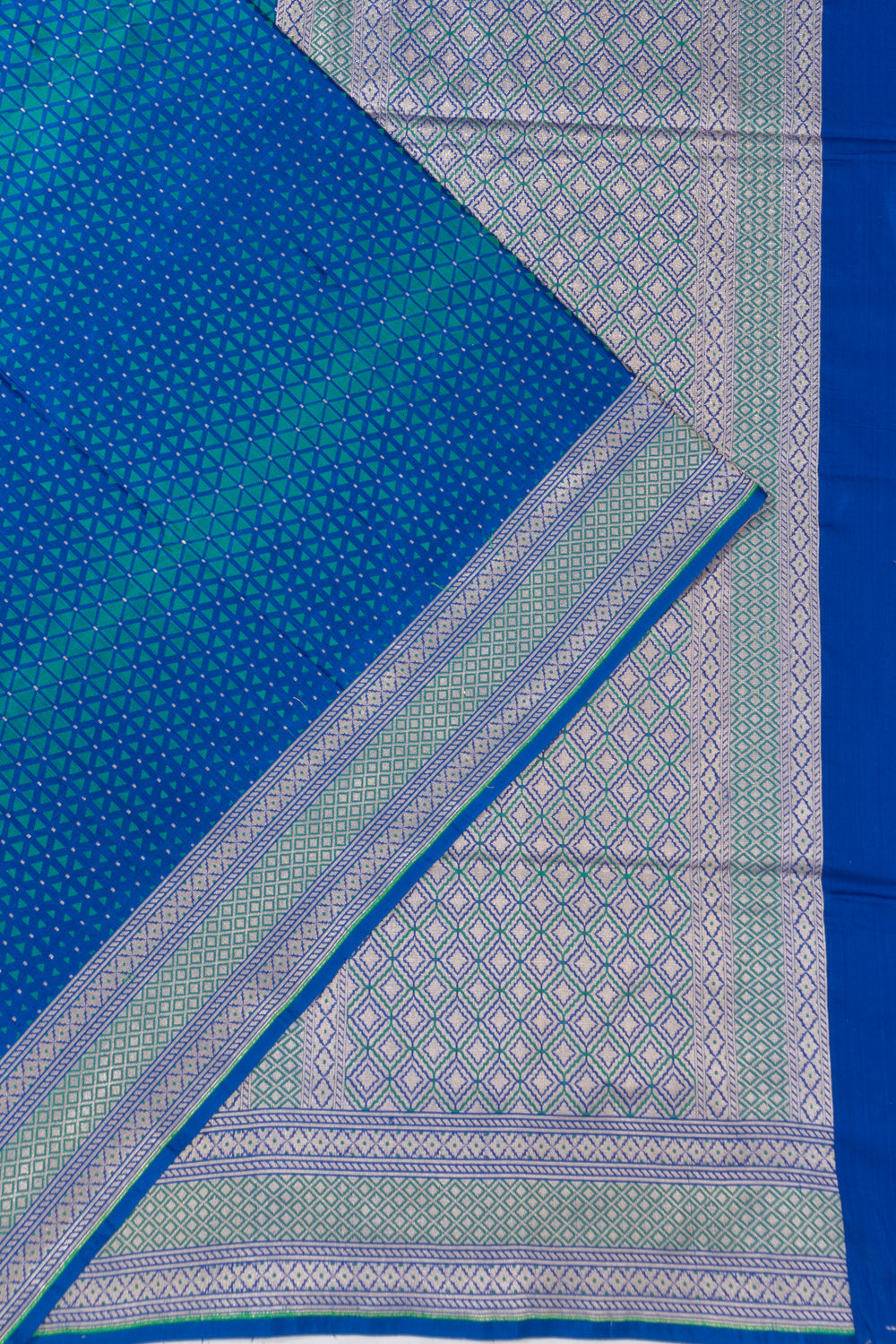 Banarasi Silk Geometrical Brocade Blue Saree