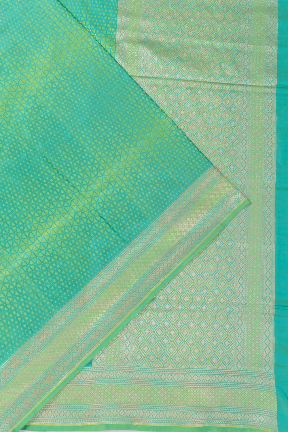 Banarasi Silk Geometrical Brocade Green Saree