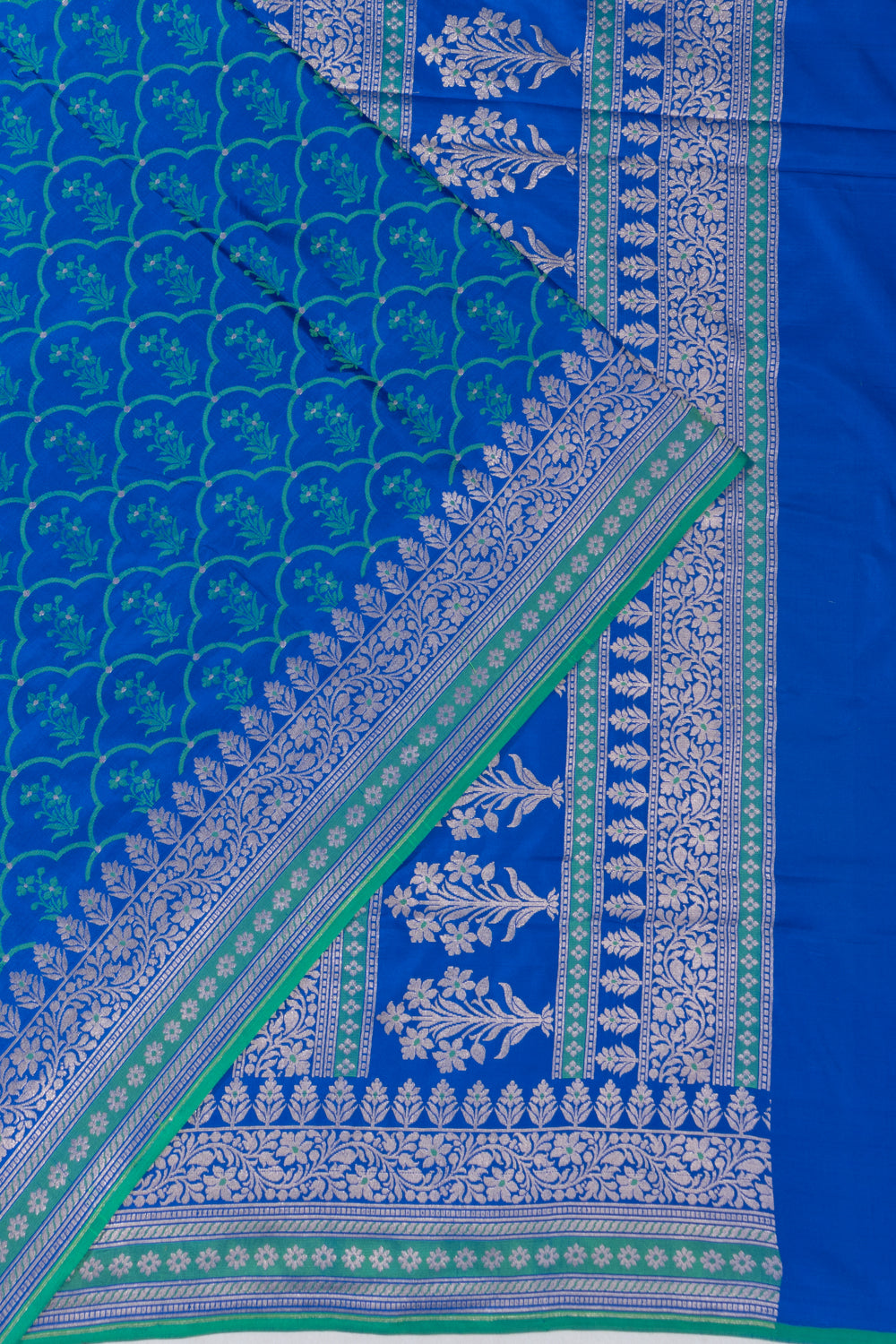 Banarasi Silk Brocade Royal Blue Saree