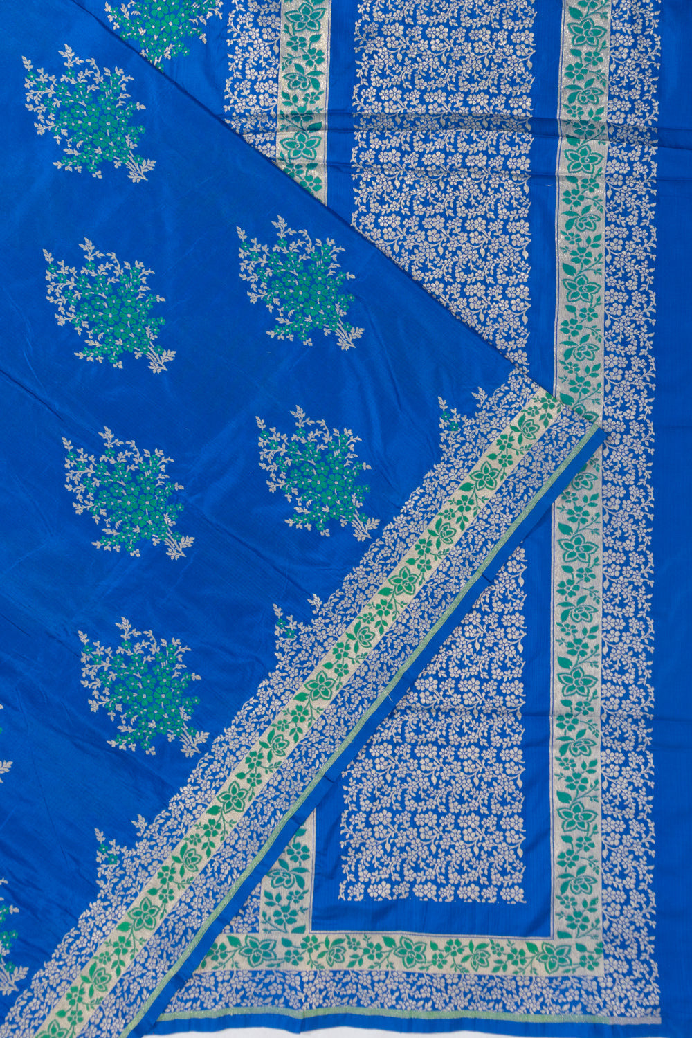 Banarasi Silk Brocade Royal Blue Saree