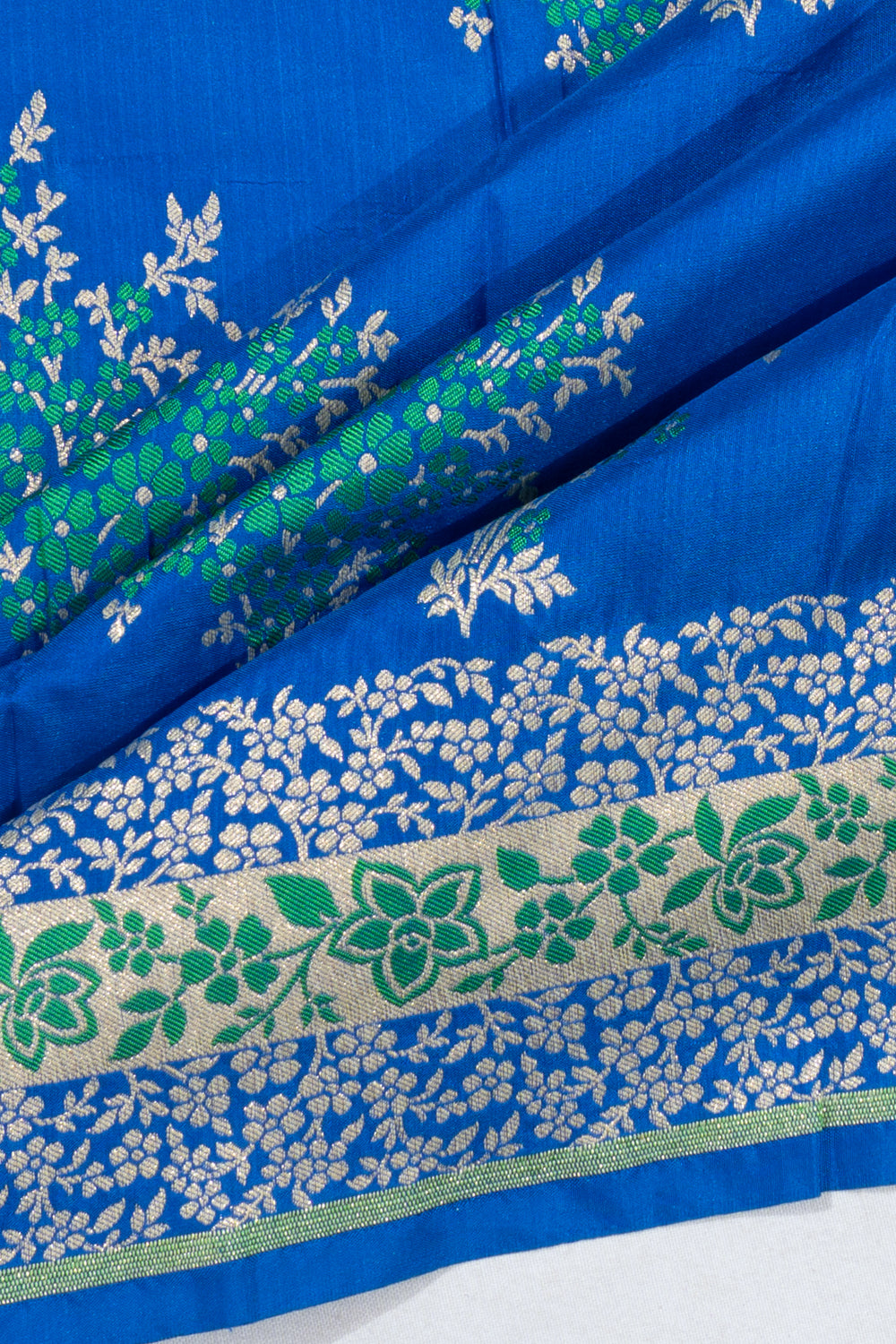 Banarasi Silk Brocade Royal Blue Saree