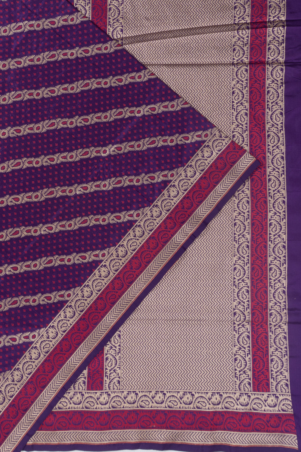 Banarasi Silk Brocade Violet Saree