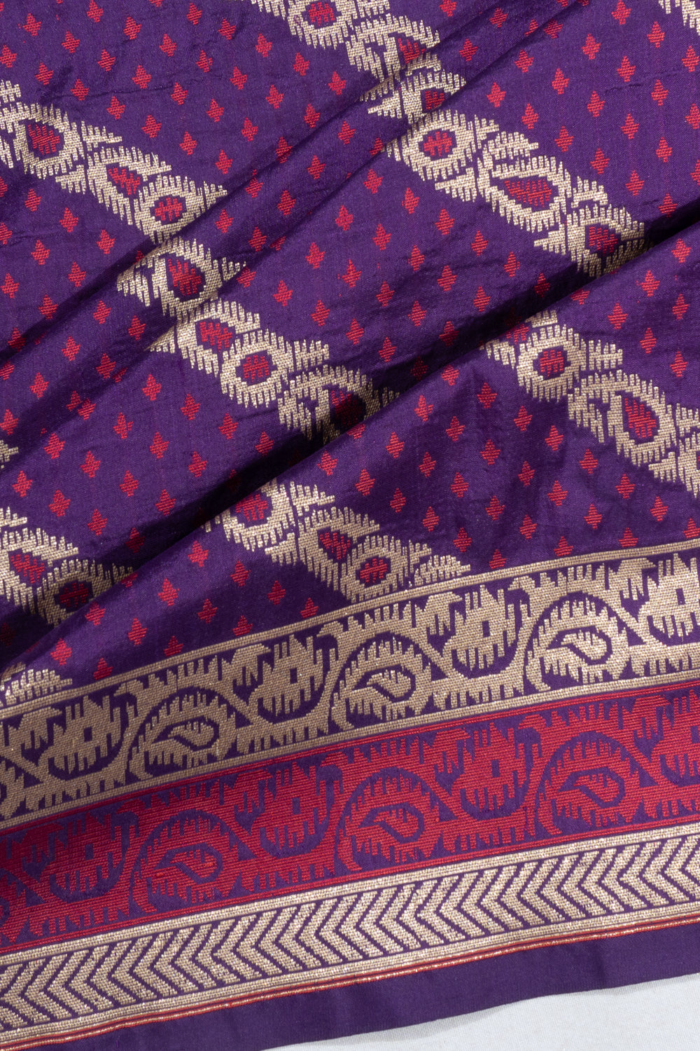 Banarasi Silk Brocade Violet Saree