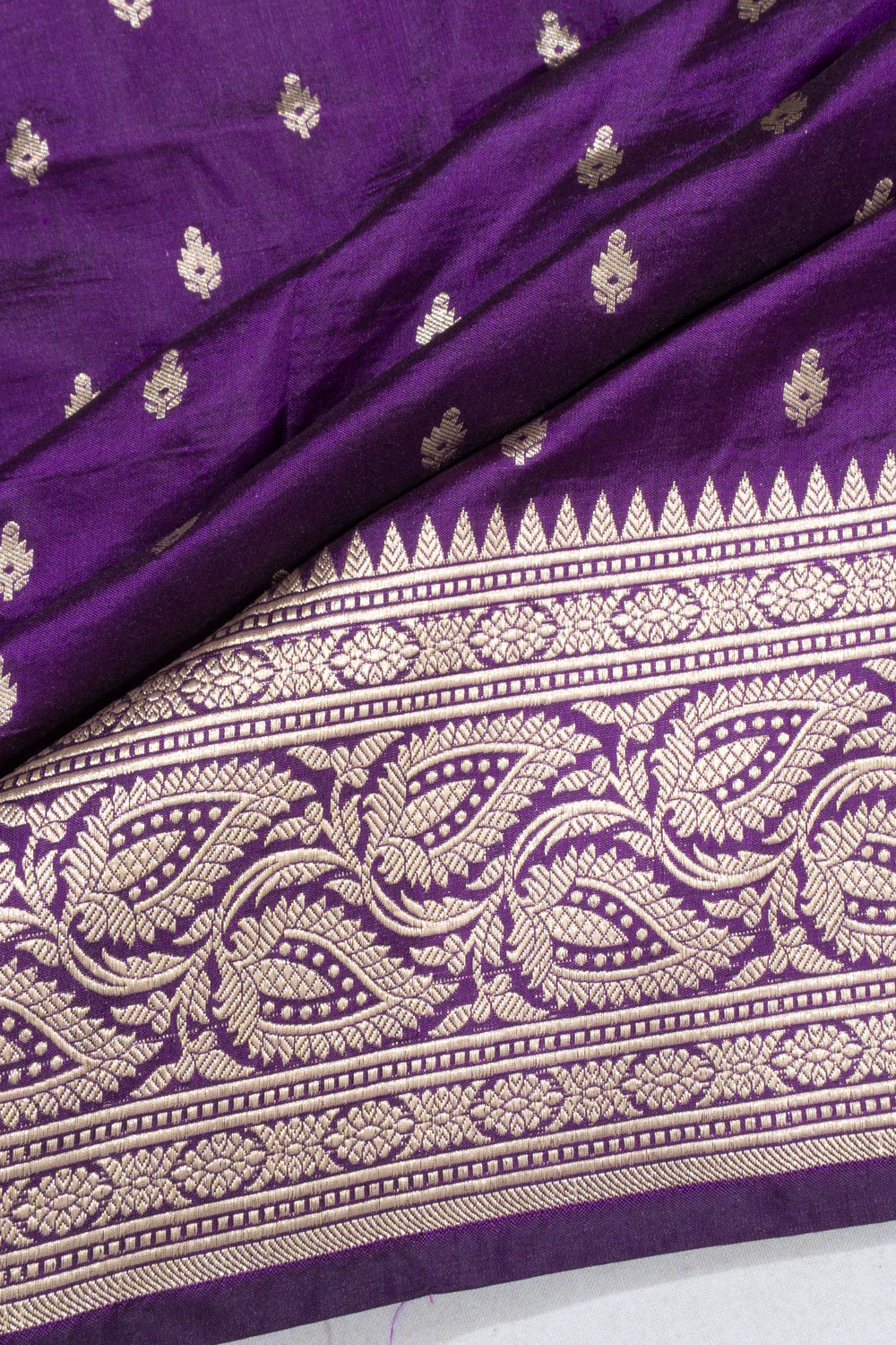 Banarasi Silk Butta Purple Saree