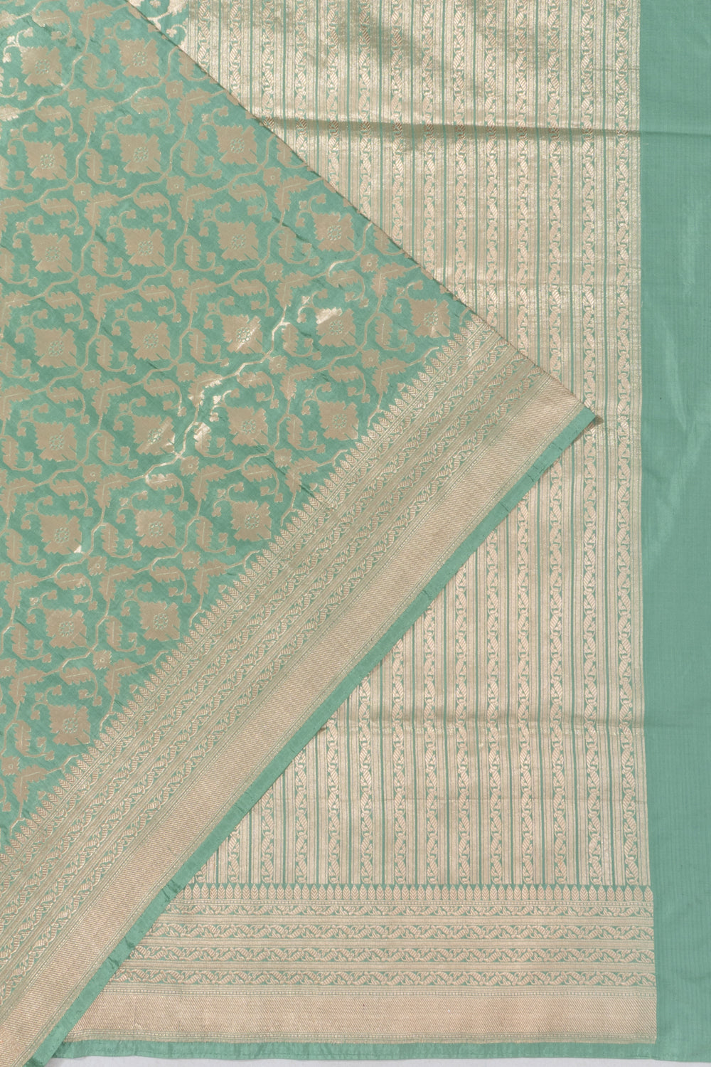 Banarasi Silk Brocade Pastel Green Saree