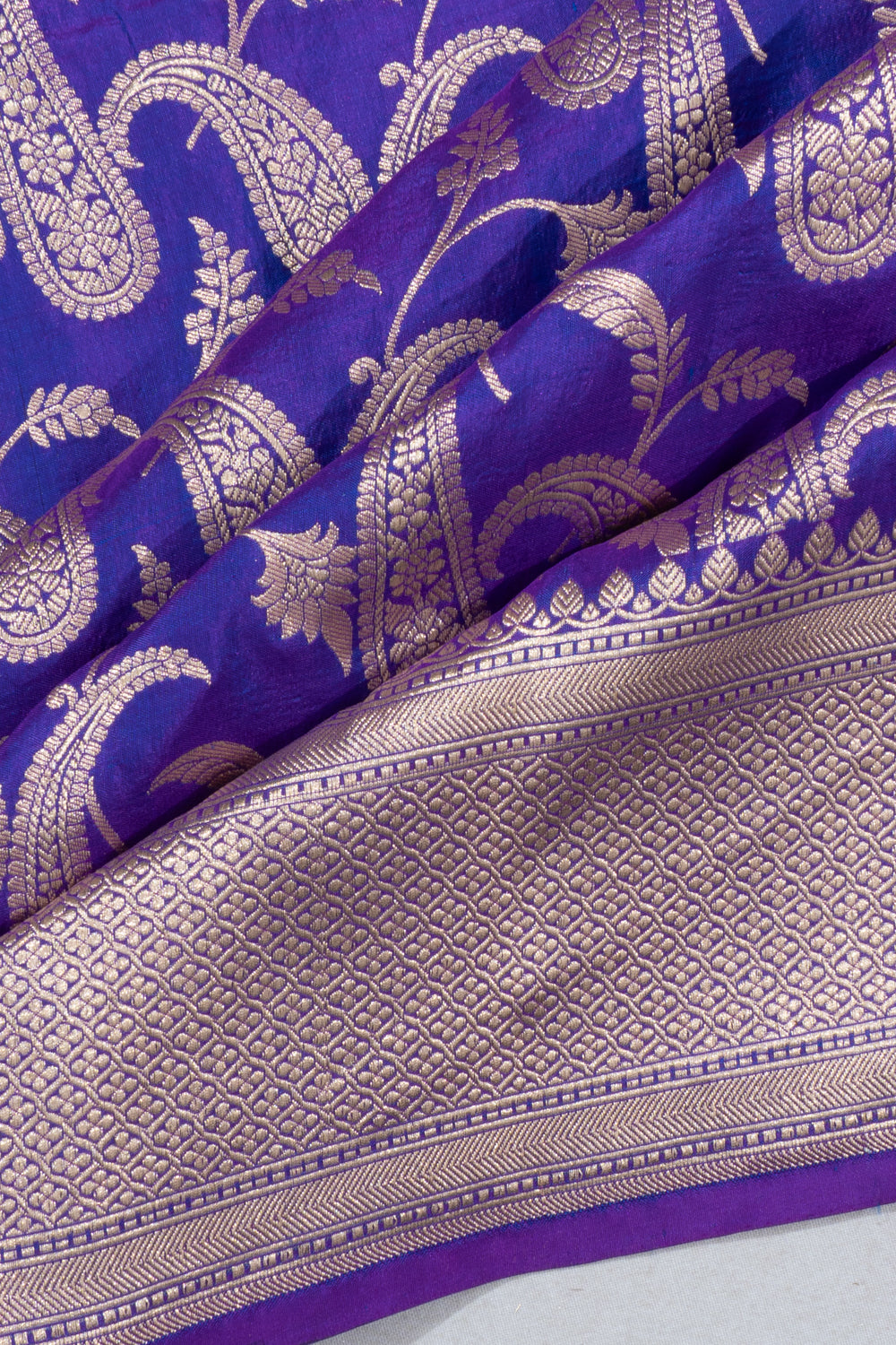 Banarasi Silk Brocade Purple Saree