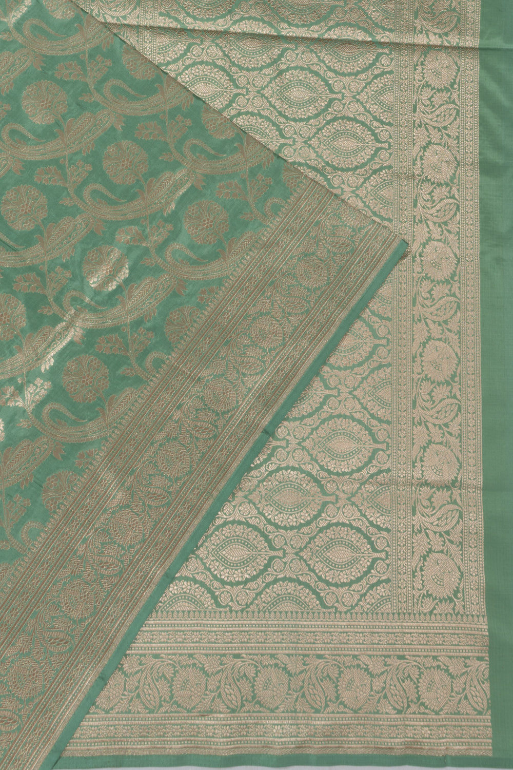 Banarasi Silk Brocade Pastel Green Saree