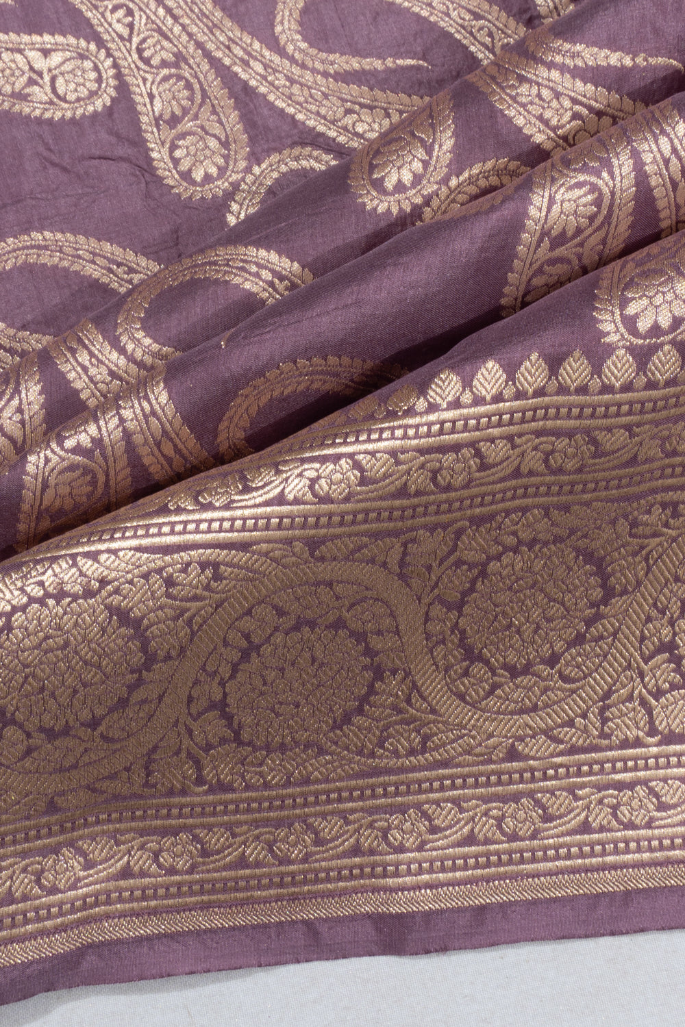 Banarasi Silk Brocade Lilac Saree