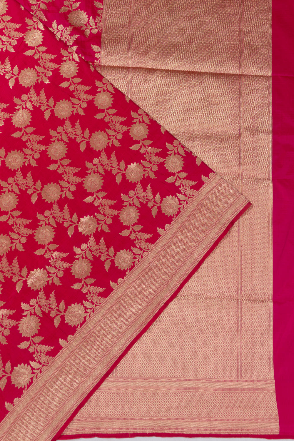 Banarasi Silk Jaal Rani Pink Saree