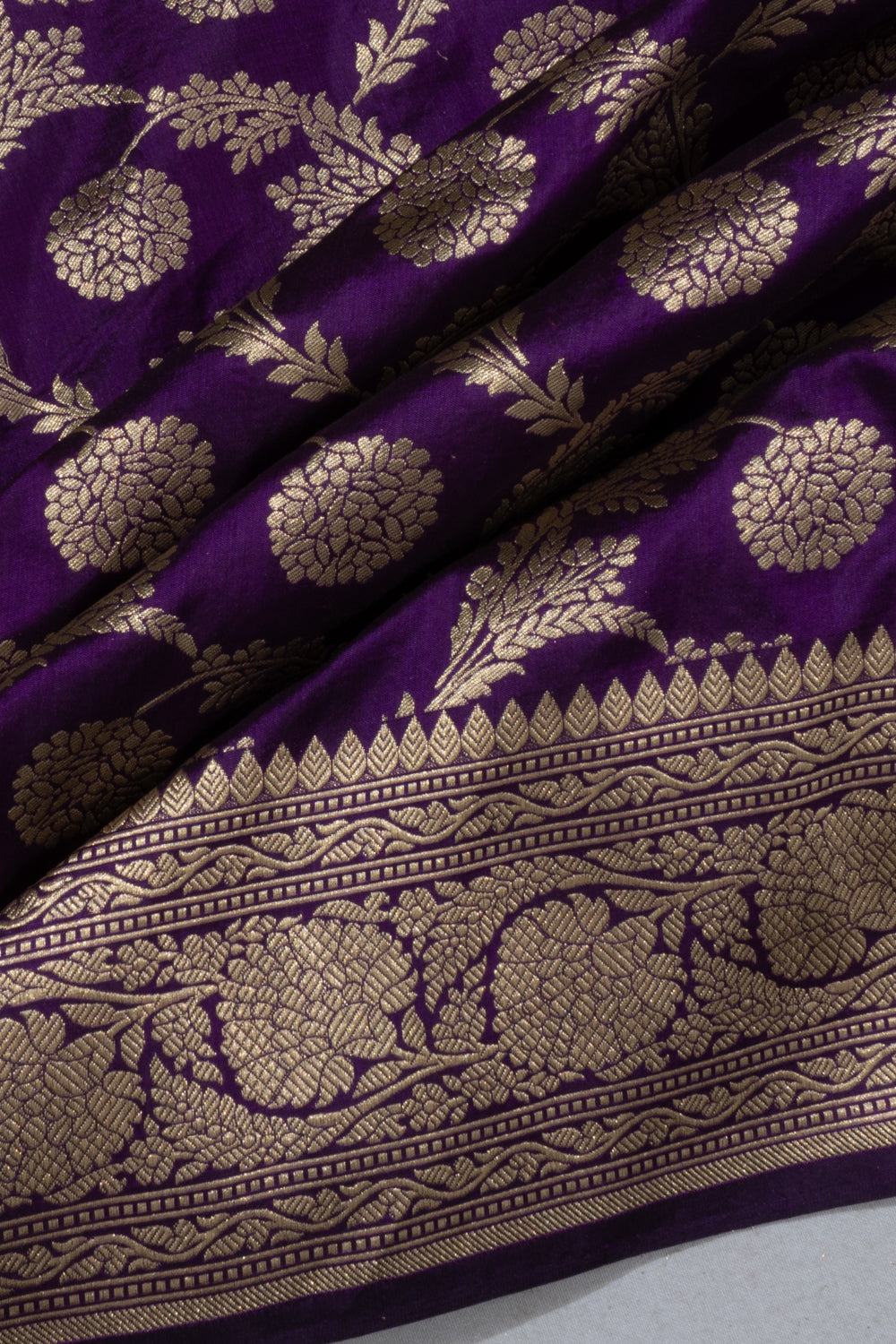 Banarasi Silk Jaal Purple Saree