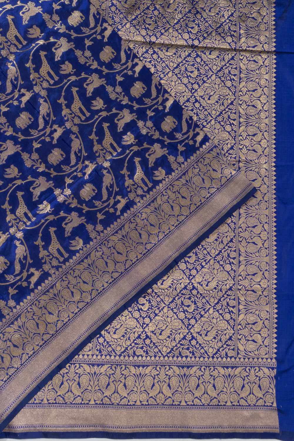 Banarasi Silk Shikargah Royal Blue Saree