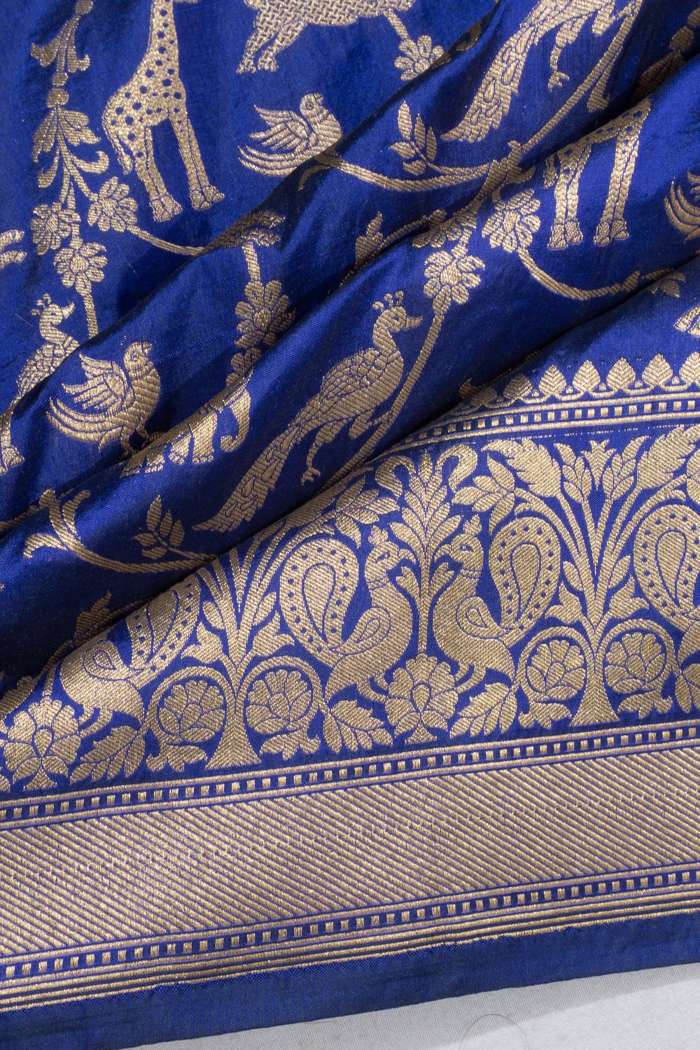 Banarasi Silk Shikargah Royal Blue Saree