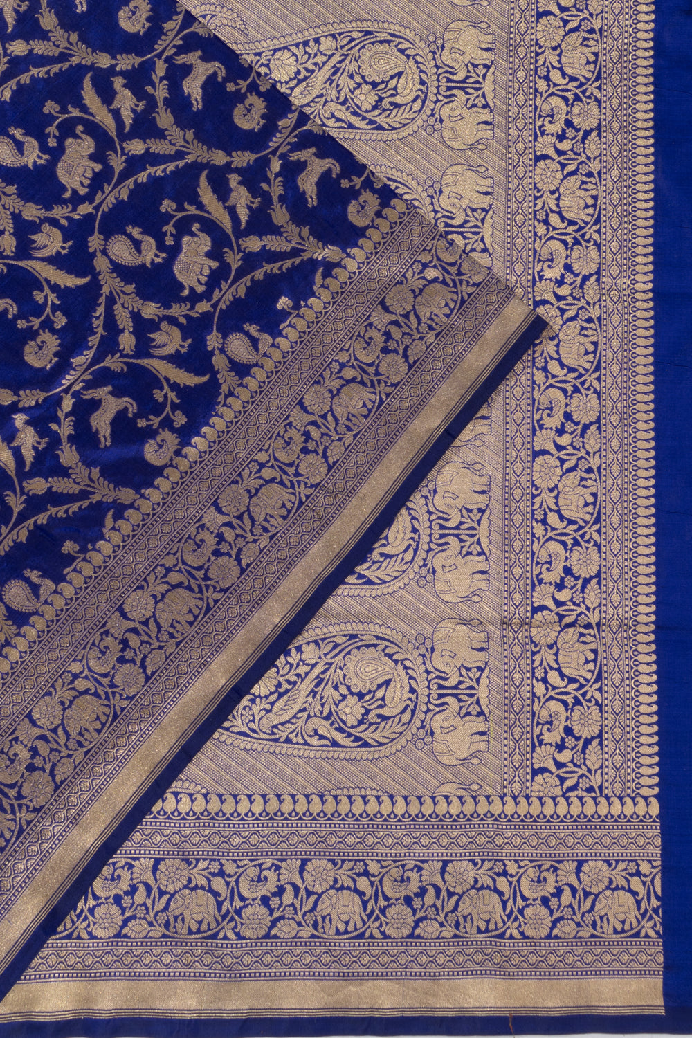 Banarasi Silk Shikargah Royal Blue Saree